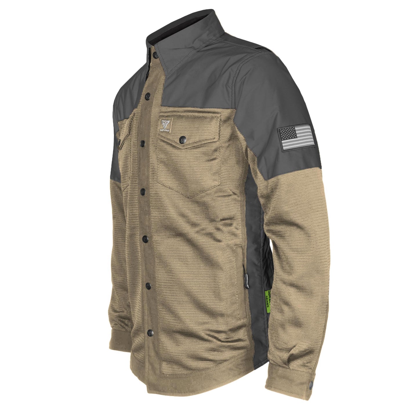 Summer Mesh Reflective Shirt Khaki Nebula - with Pads