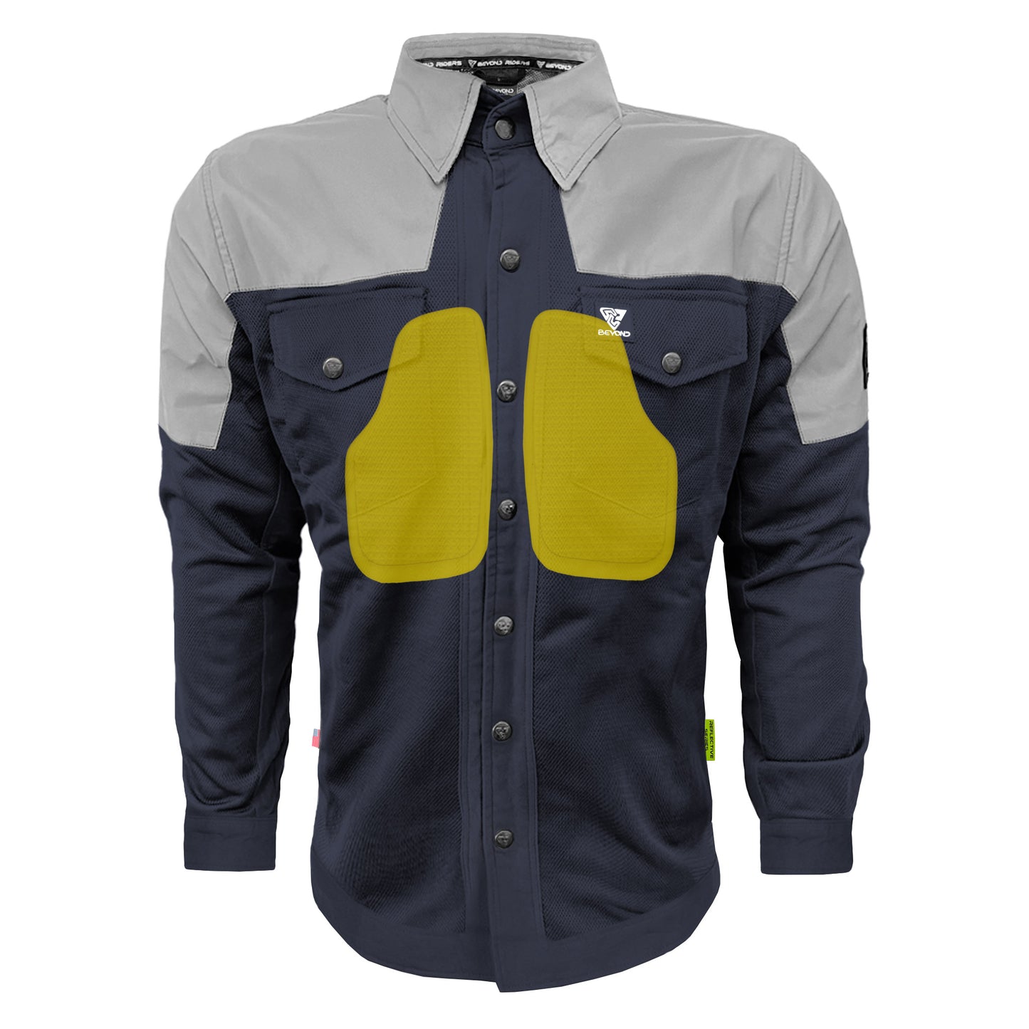 Summer Mesh Reflective Shirt Navy Blue Eclipse - with Pads