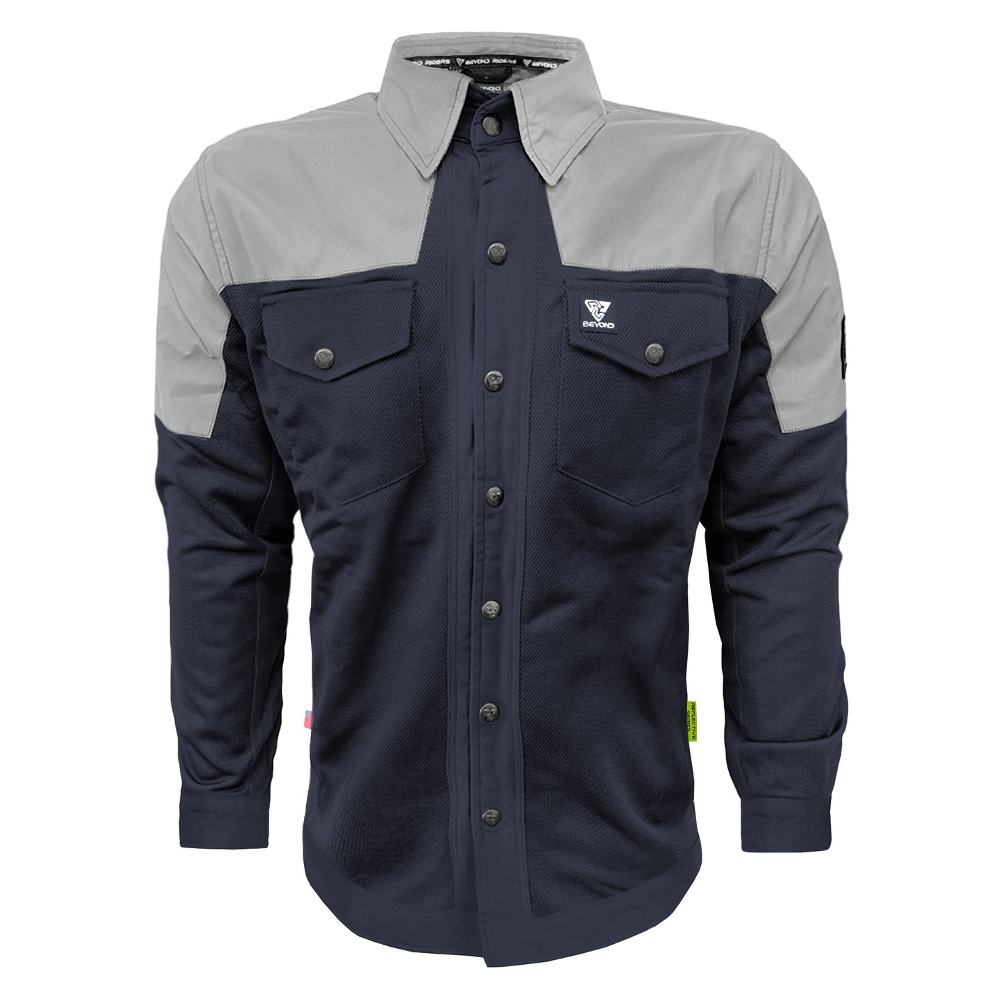 Summer Mesh Reflective Shirt Navy Blue Eclipse - with Pads