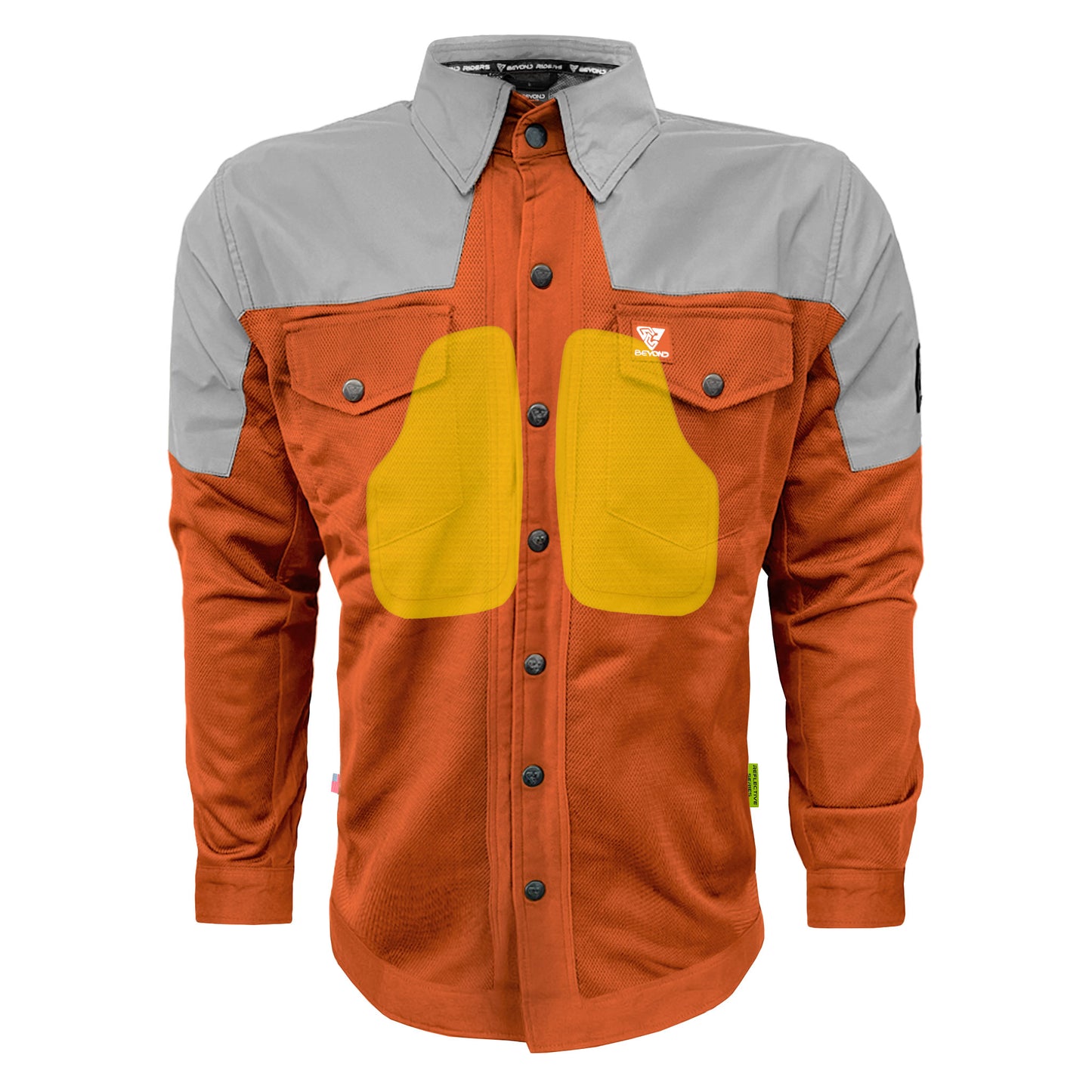 Summer Mesh Reflective Shirt Orange Eclipse - with Pads