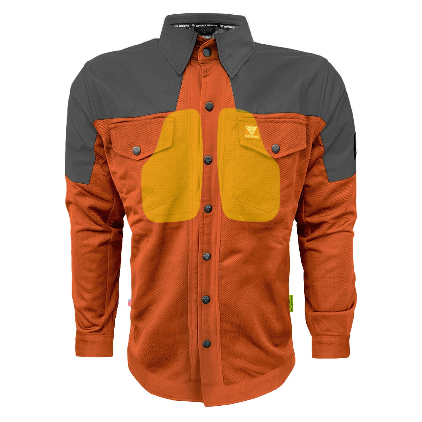 Summer Mesh Reflective Shirt Orange Nebula - with Pads