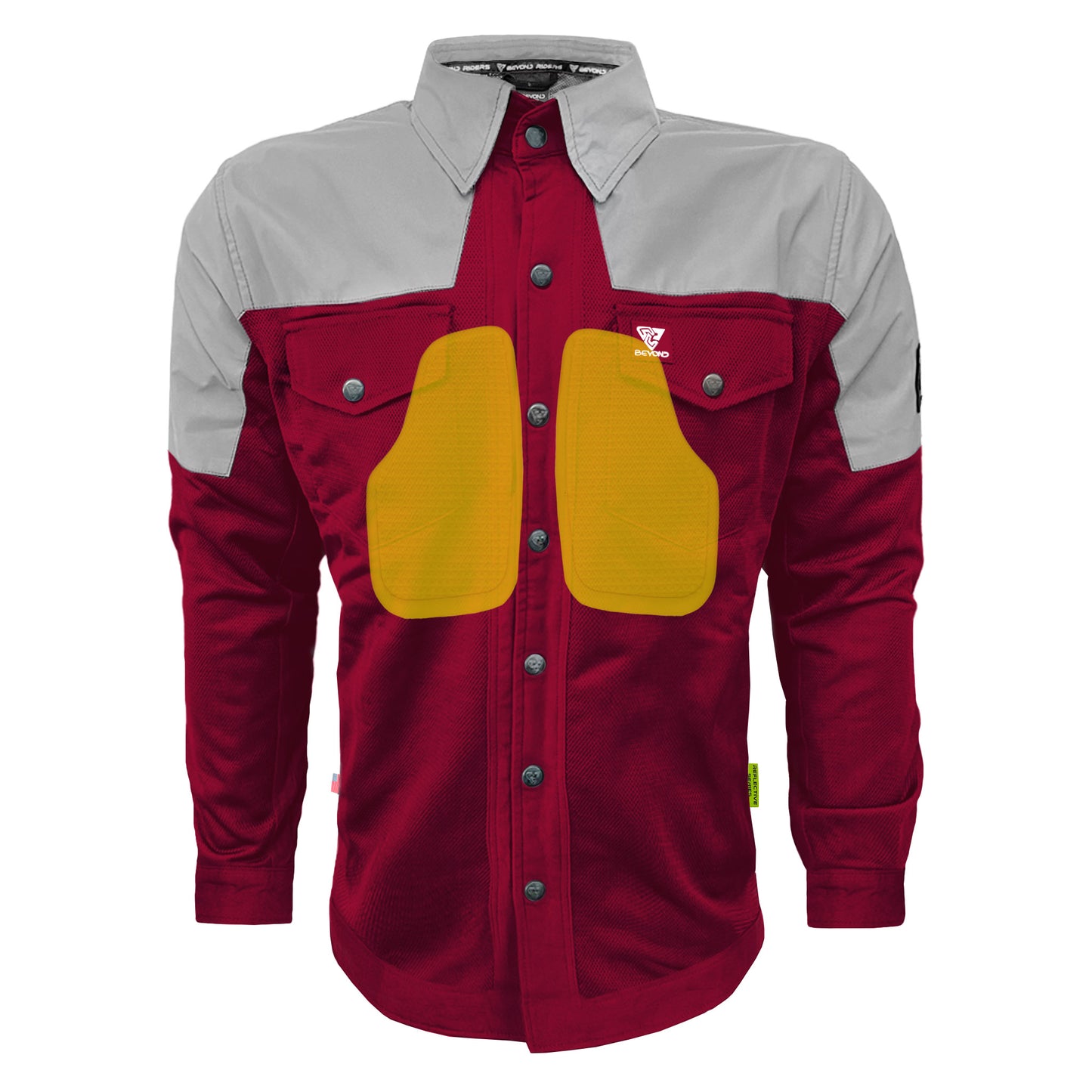 Summer Mesh Reflective Shirt Red Maroon Eclipse - with Pads