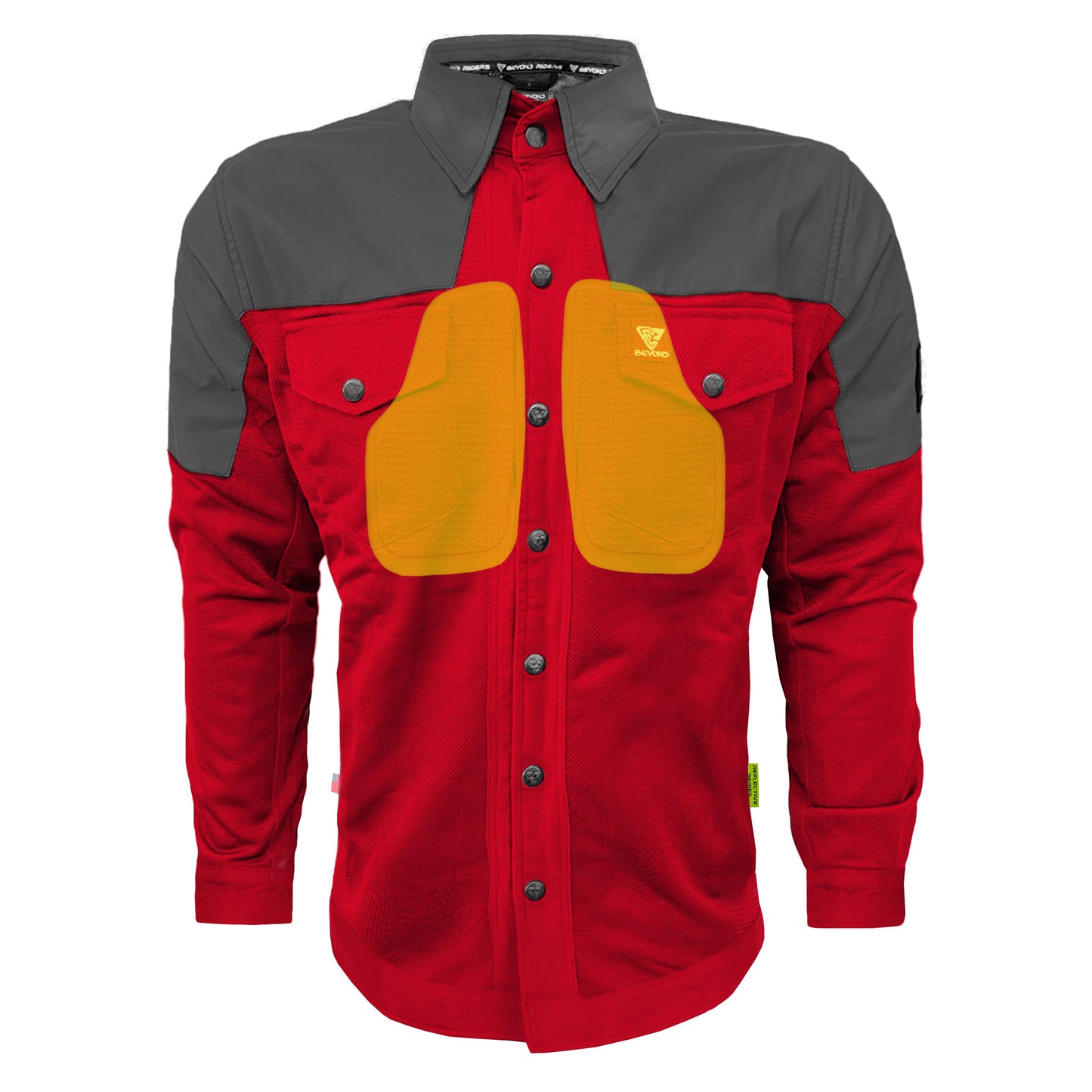 Summer Mesh Reflective Shirt Red Nebula - with Pads