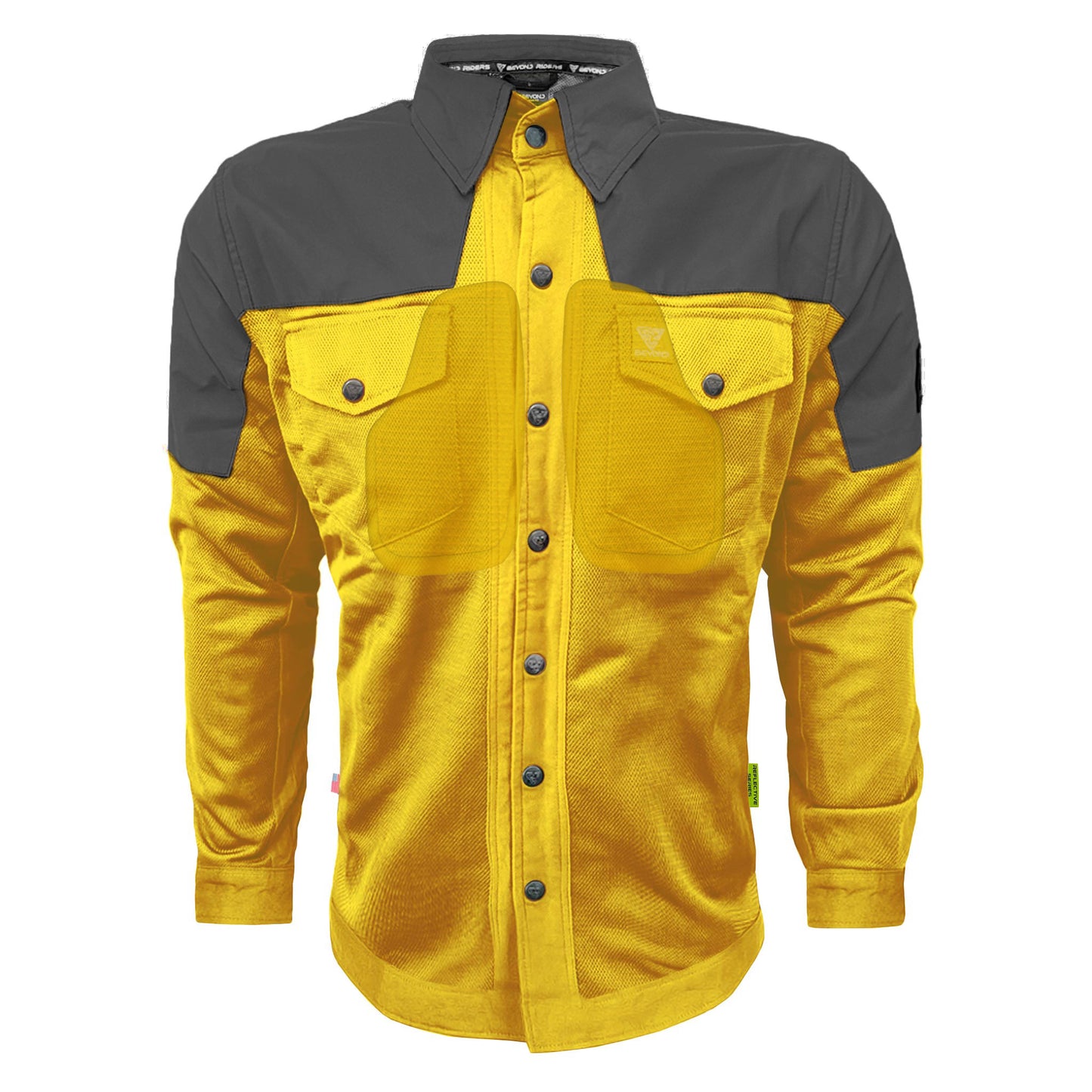 Summer Mesh Reflective Shirt Yellow Nebula - with Pads