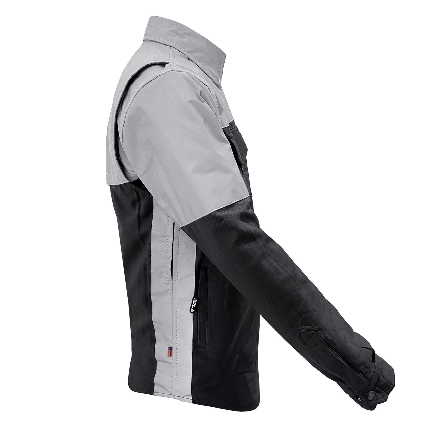 Flannel Reflective Shirt "Alloy Eclipse" - Black and Silver with Pads