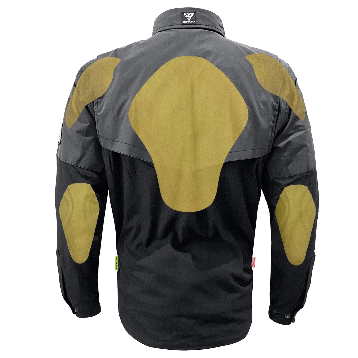Men's-Reflective-Flannel-Shirt-on-Black-Back-with-Pads