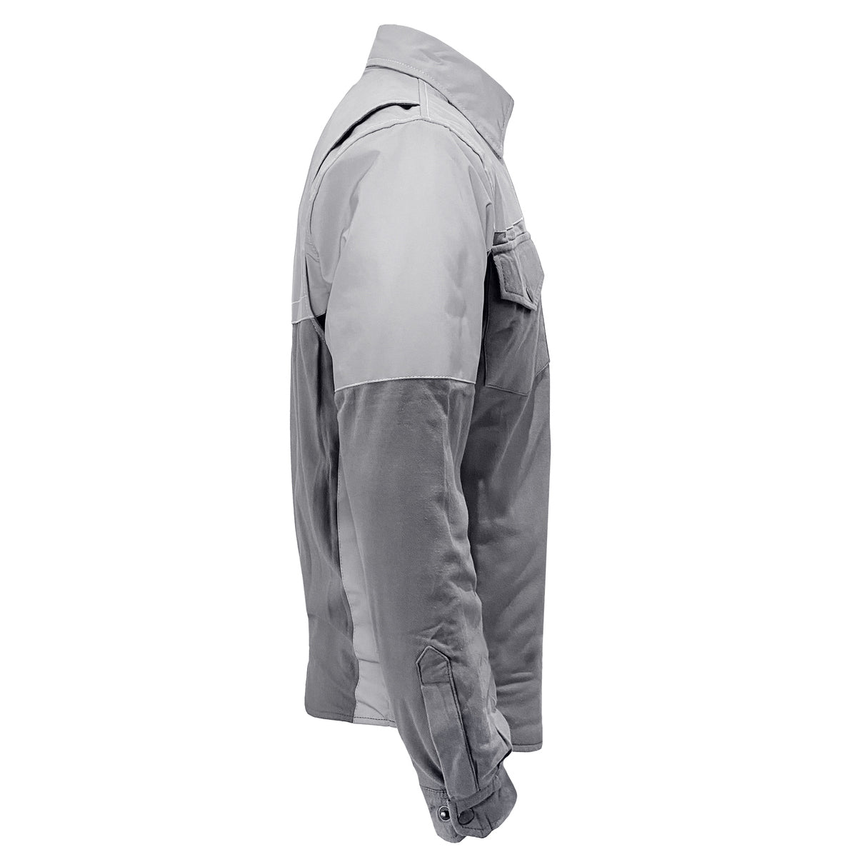 Men's-Reflective-Flannel-Shirt-Gray-and-Silver-Right-Side