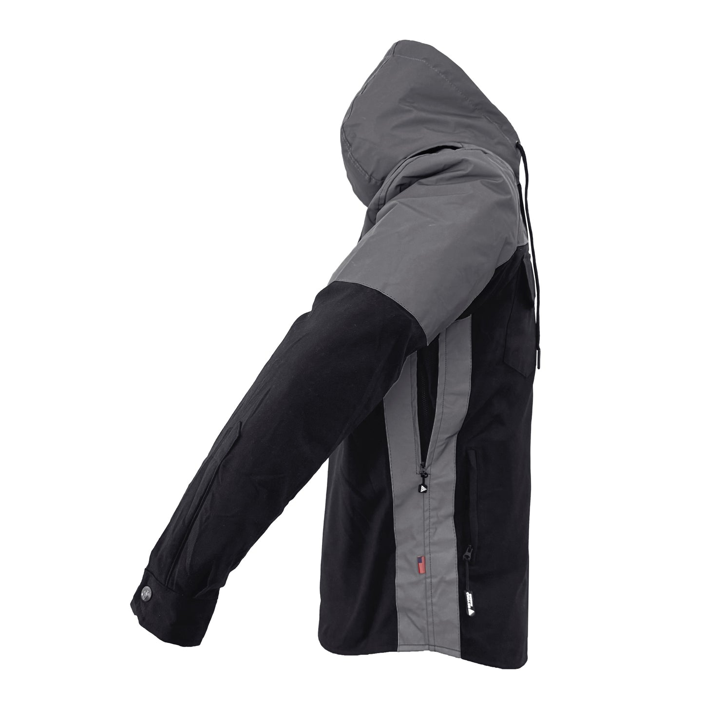 Protective Reflective Flannel Hoodie "Nightfall Nebula" For Men - Black with Pads
