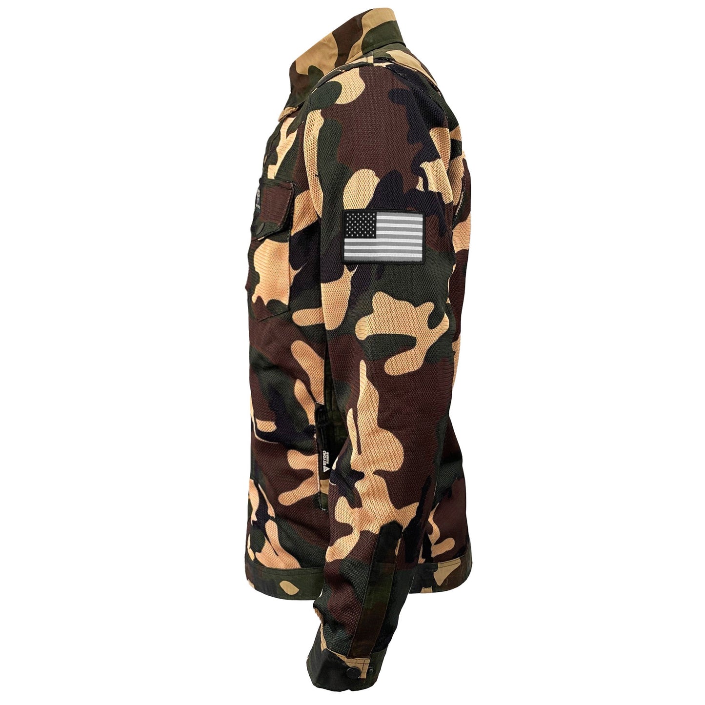 Summer Mesh Protective Camouflage Shirt "Knight Hawk" - Dark Color with Pads