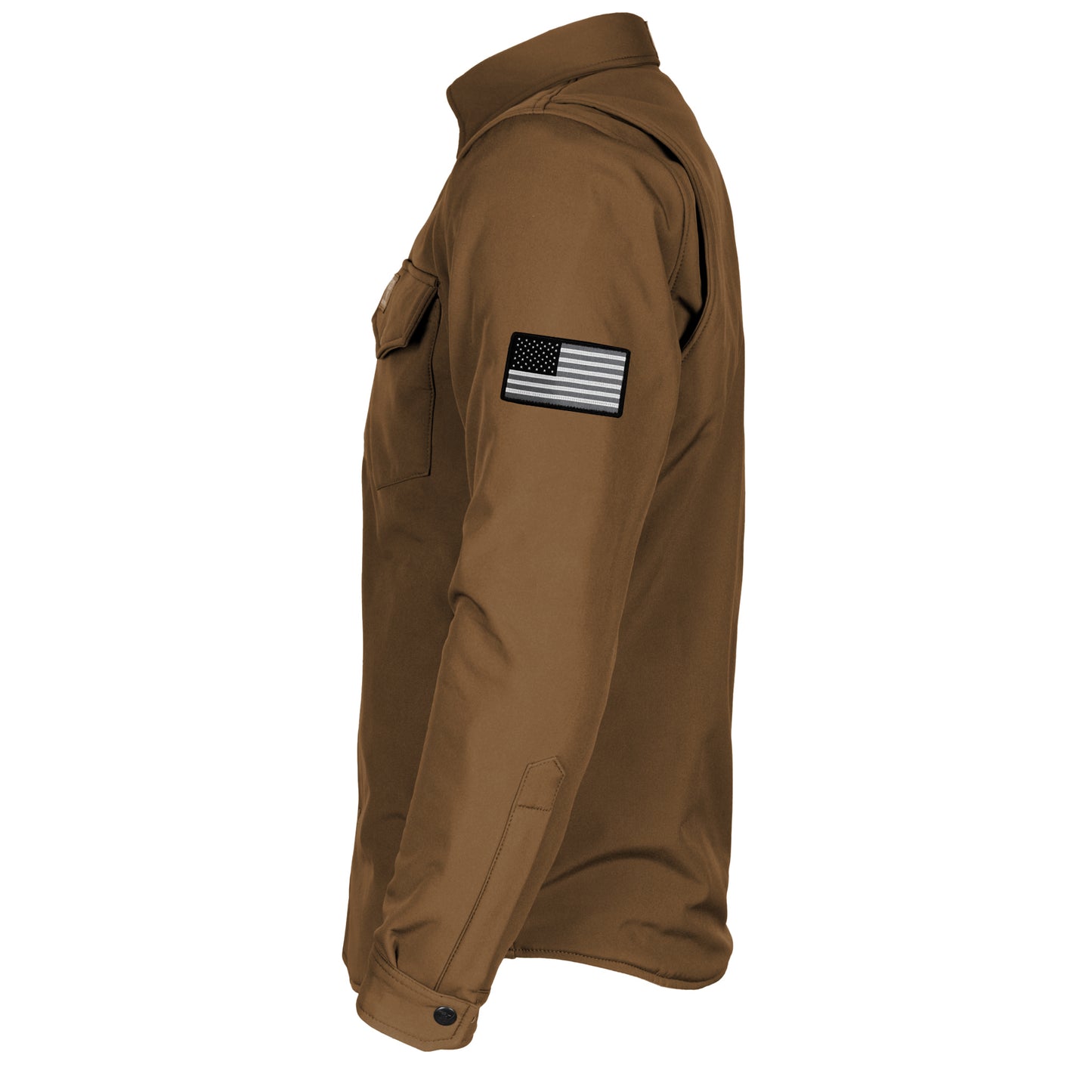 Protective SoftShell Winter Jacket for Men - Light Brown Matte with Pads