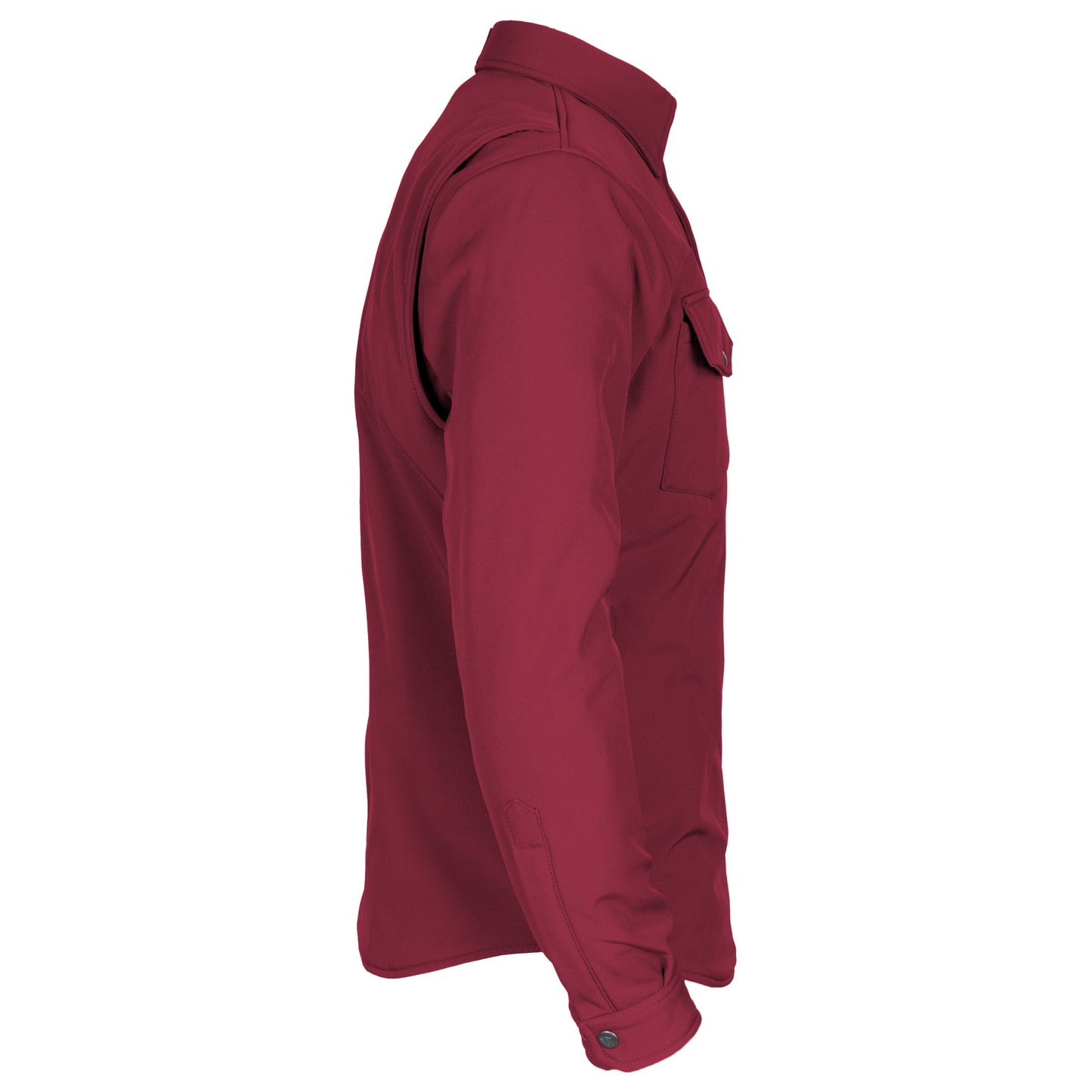 Protective SoftShell Winter Jacket for Men - Red Maroon Matte with Pads