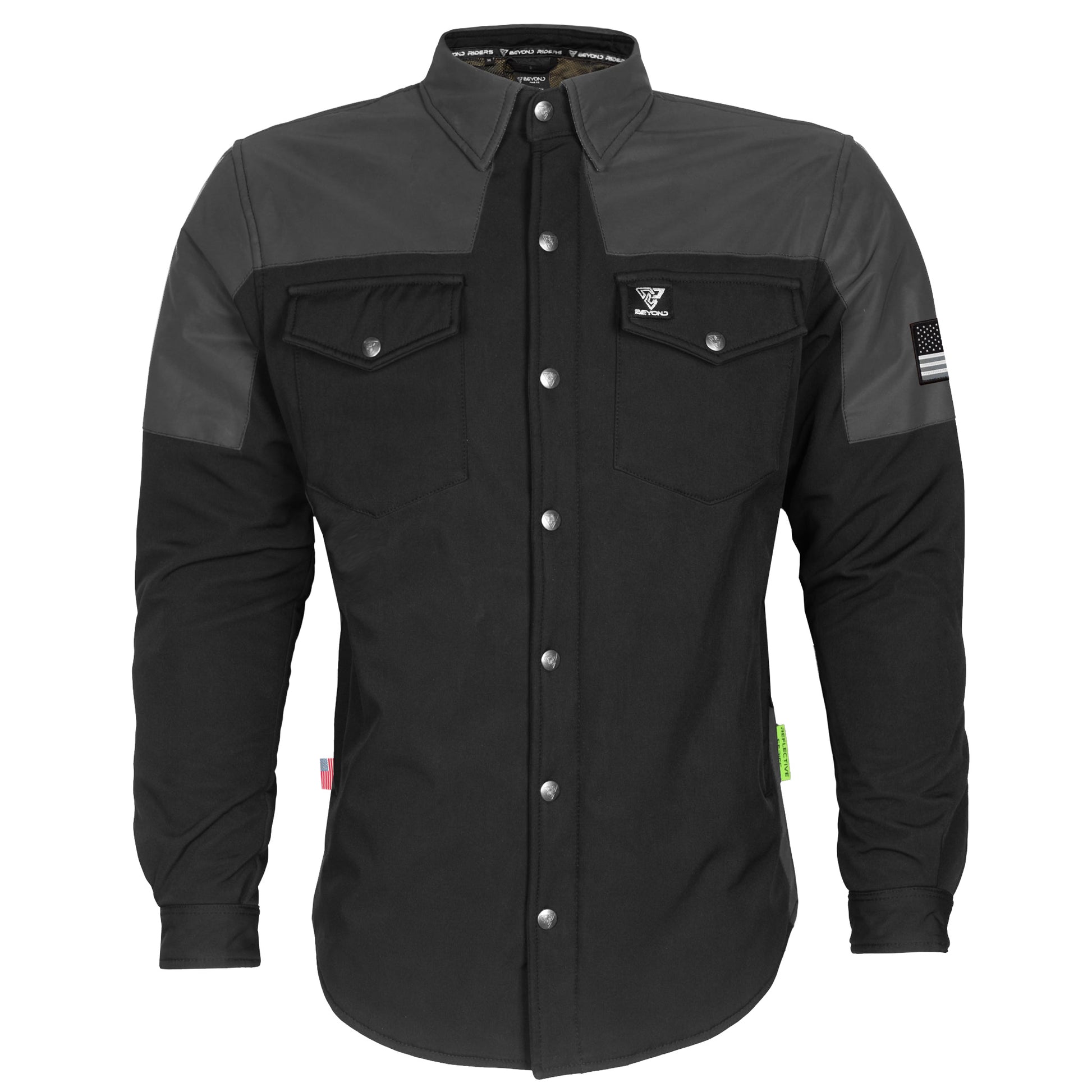 SoftShell-Reflective-Winter-Jacket-for-Men-Black-Matte-Front