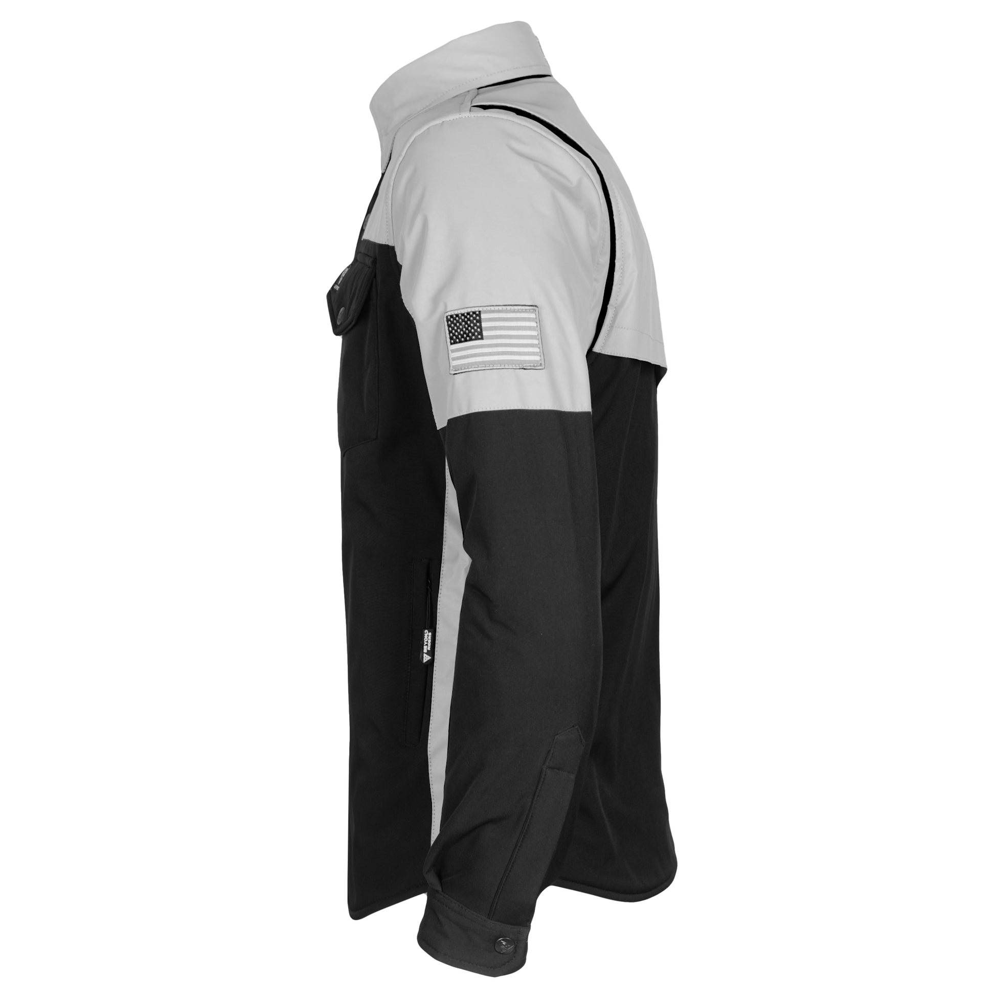 SoftShell-Reflective-Winter-Jacket-for-Men-Black-Silver-Left