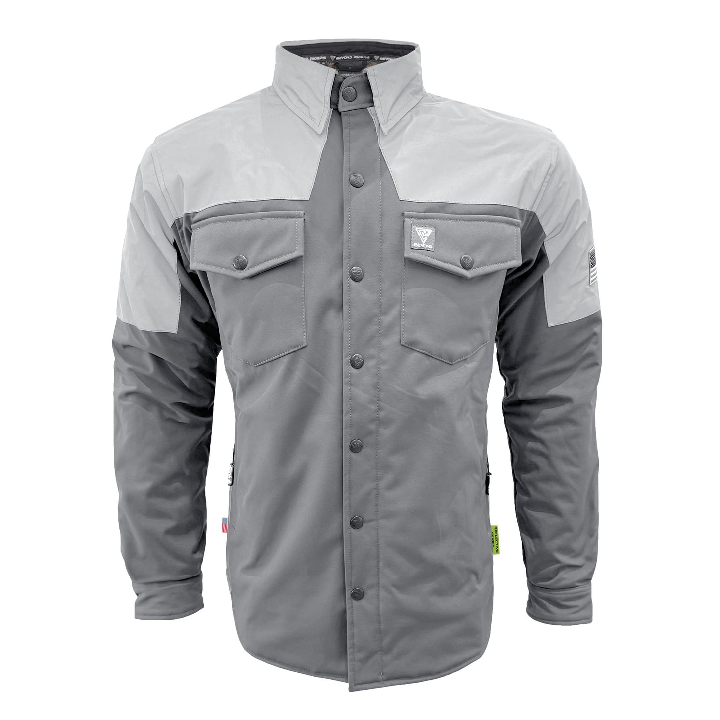 SoftShell Reflective "Twilight Titanium" Winter Jacket for Men - Grey Matte with Pads