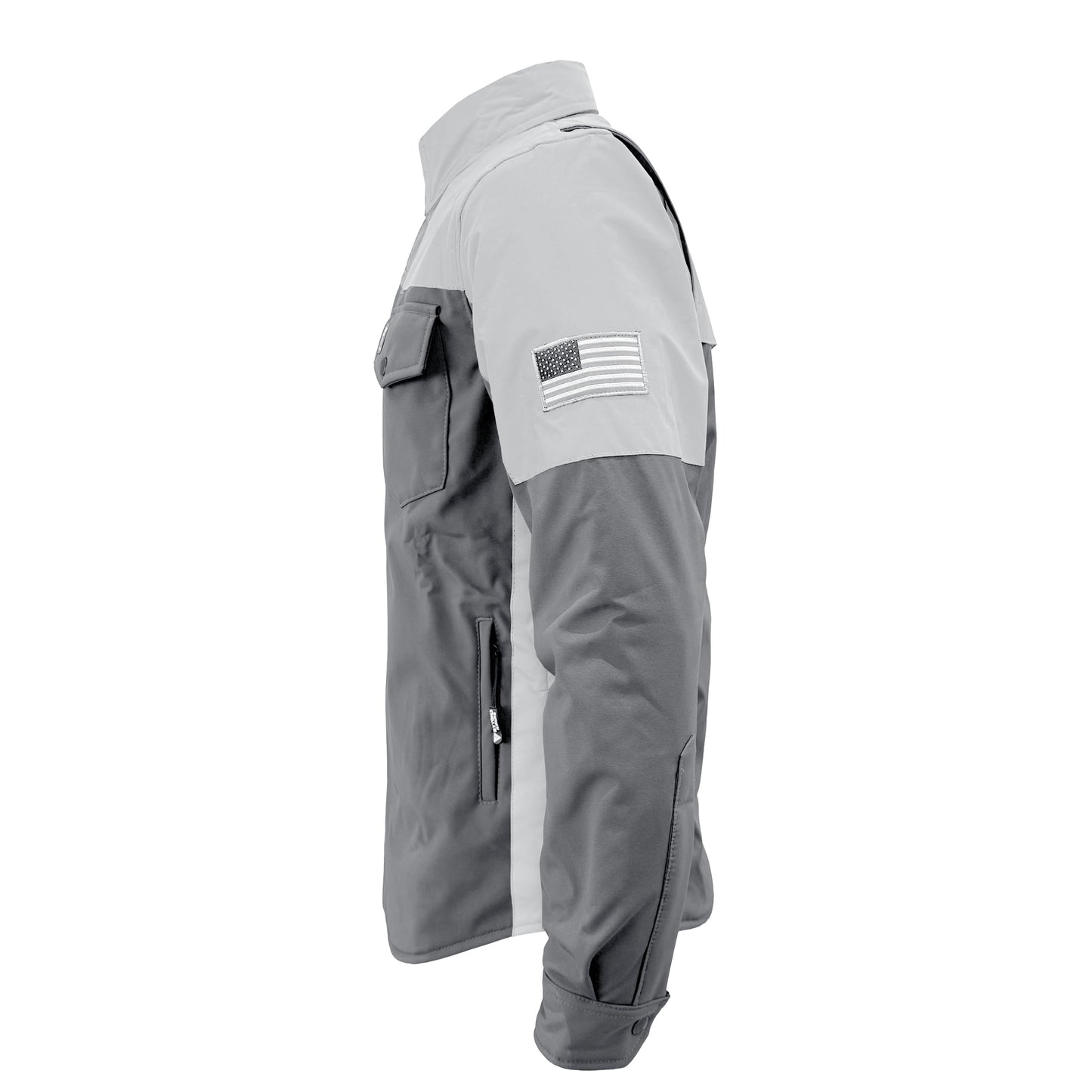 SoftShell Reflective "Twilight Titanium" Winter Jacket for Men - Grey Matte with Pads