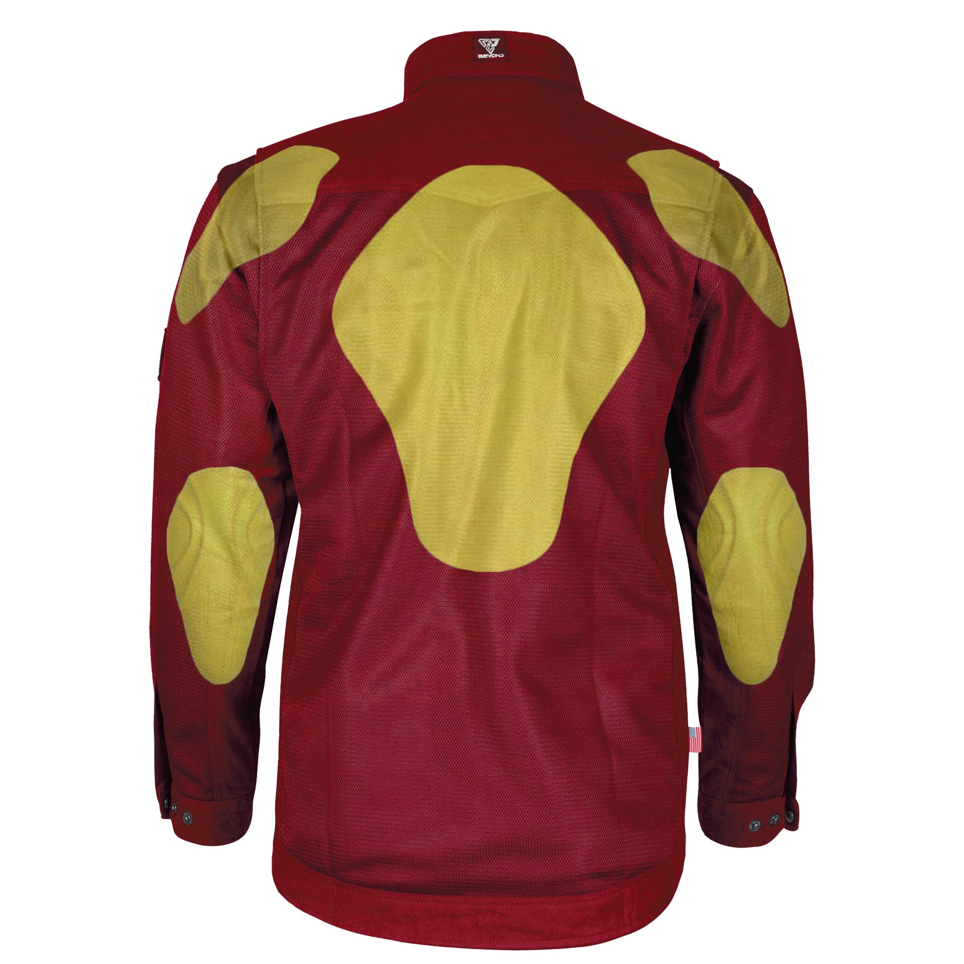 Summer-Mesh-Shirt-for-Men-in-Red-Maroon-Solid-Back-with-Pads