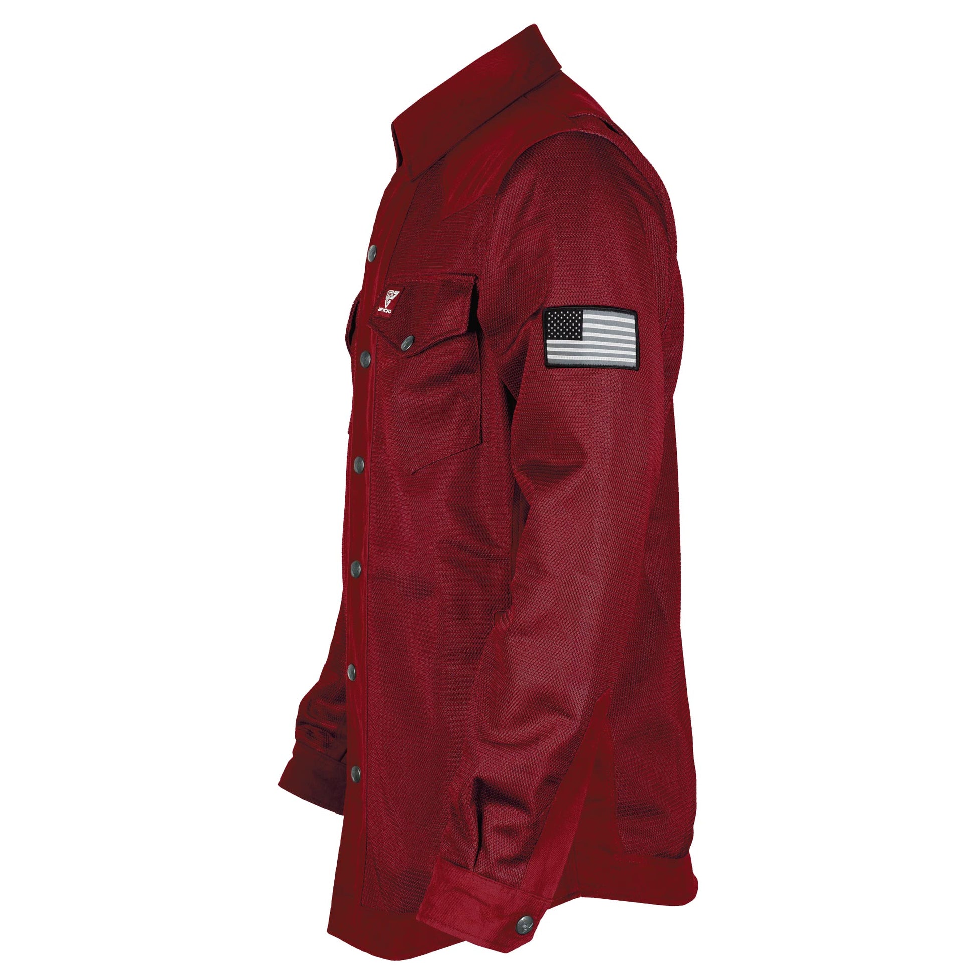 Summer-Mesh-Shirt-for-Men-in-Red-Maroon-Solid-Left