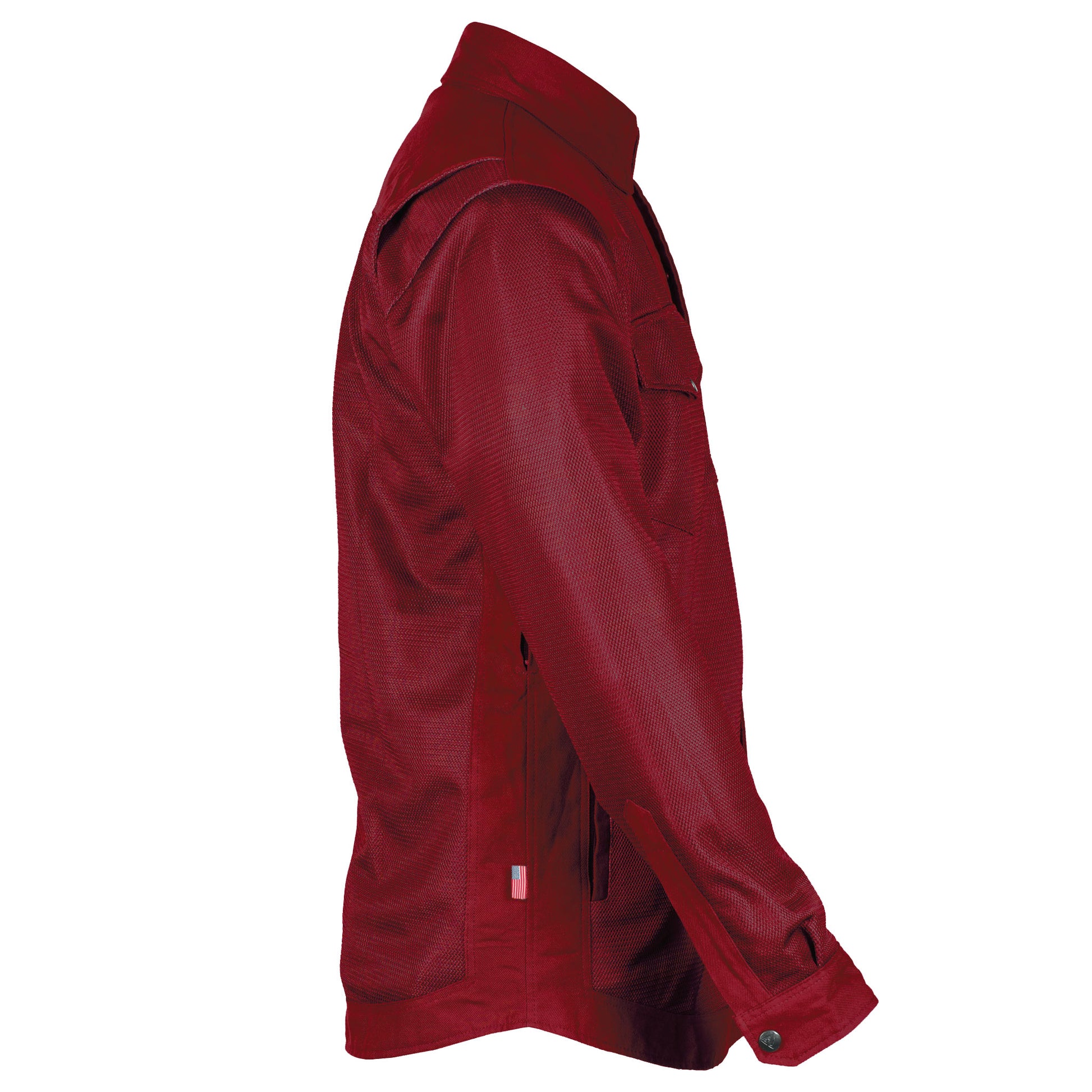 Summer-Mesh-Shirt-for-Men-in-Red-Maroon-Solid-Right