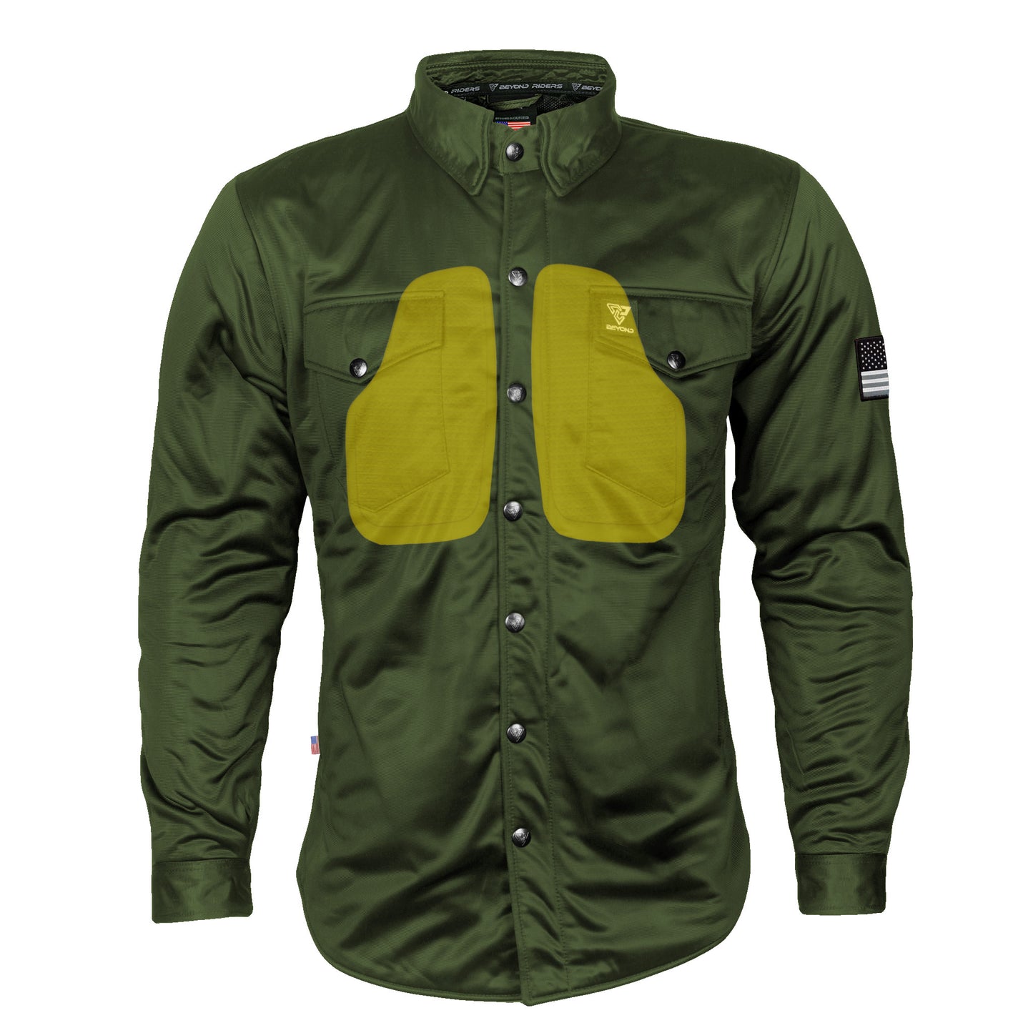 Ultra Protective Shirt - Army Green Solid with Pads