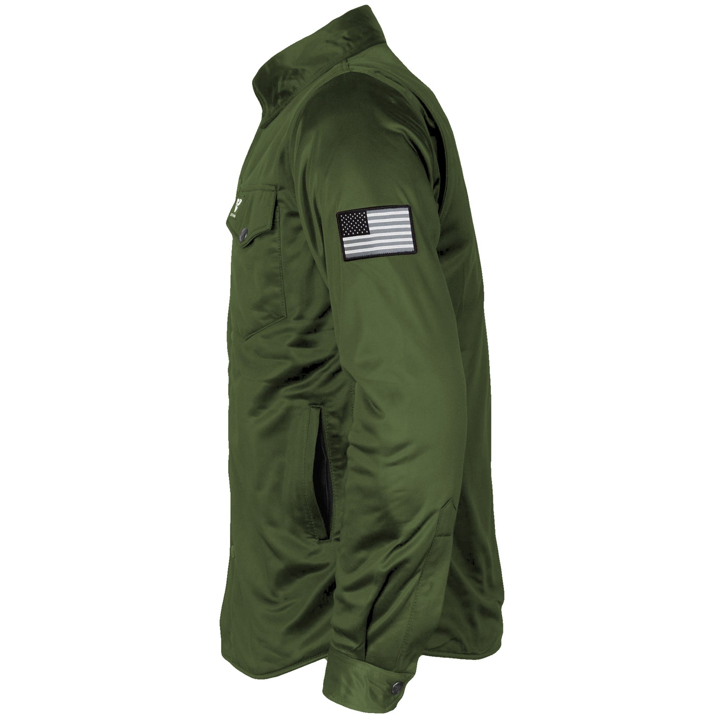 Ultra Protective Shirt - Army Green Solid with Pads