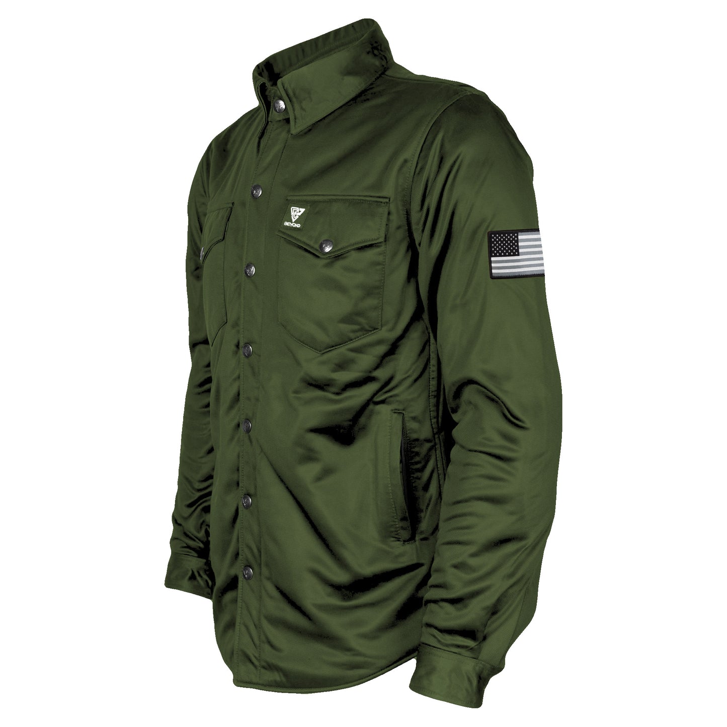 Ultra Protective Shirt - Army Green Solid with Pads