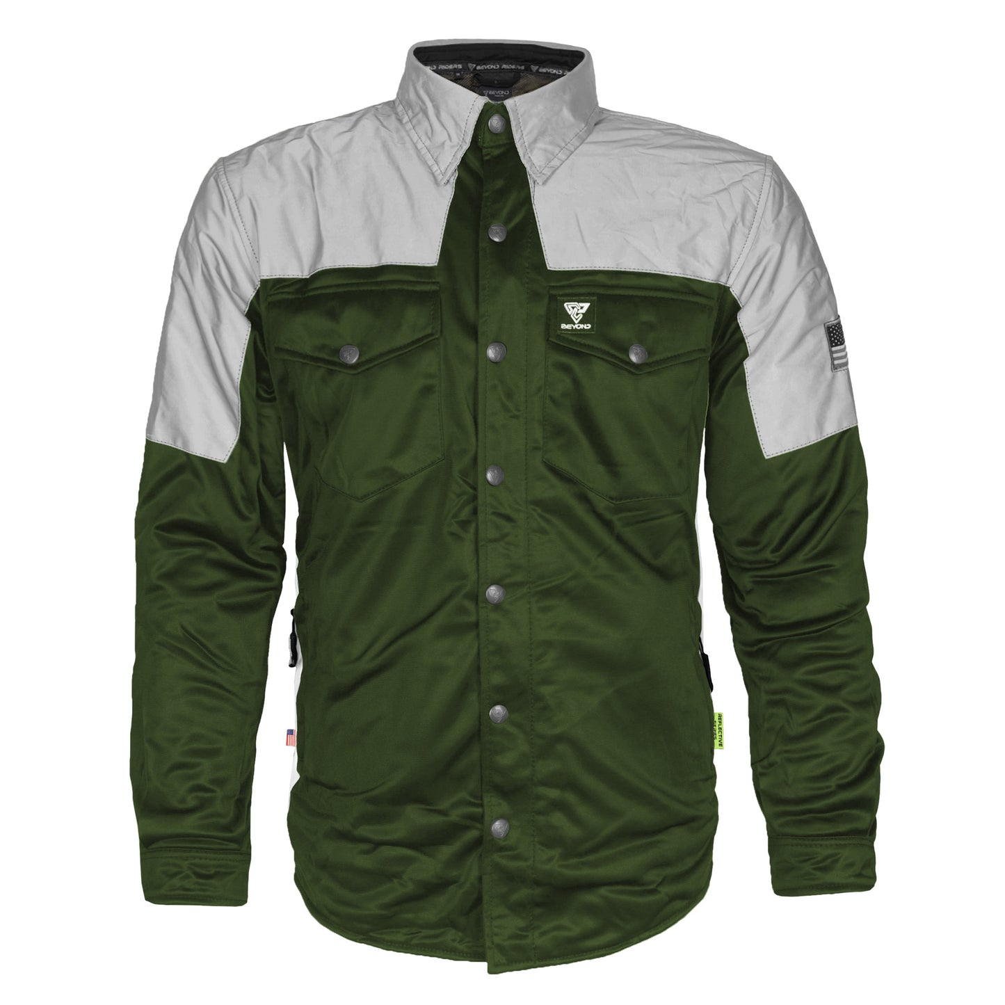 Ultra Reflective Shirt - Army Green Eclipse with Pads