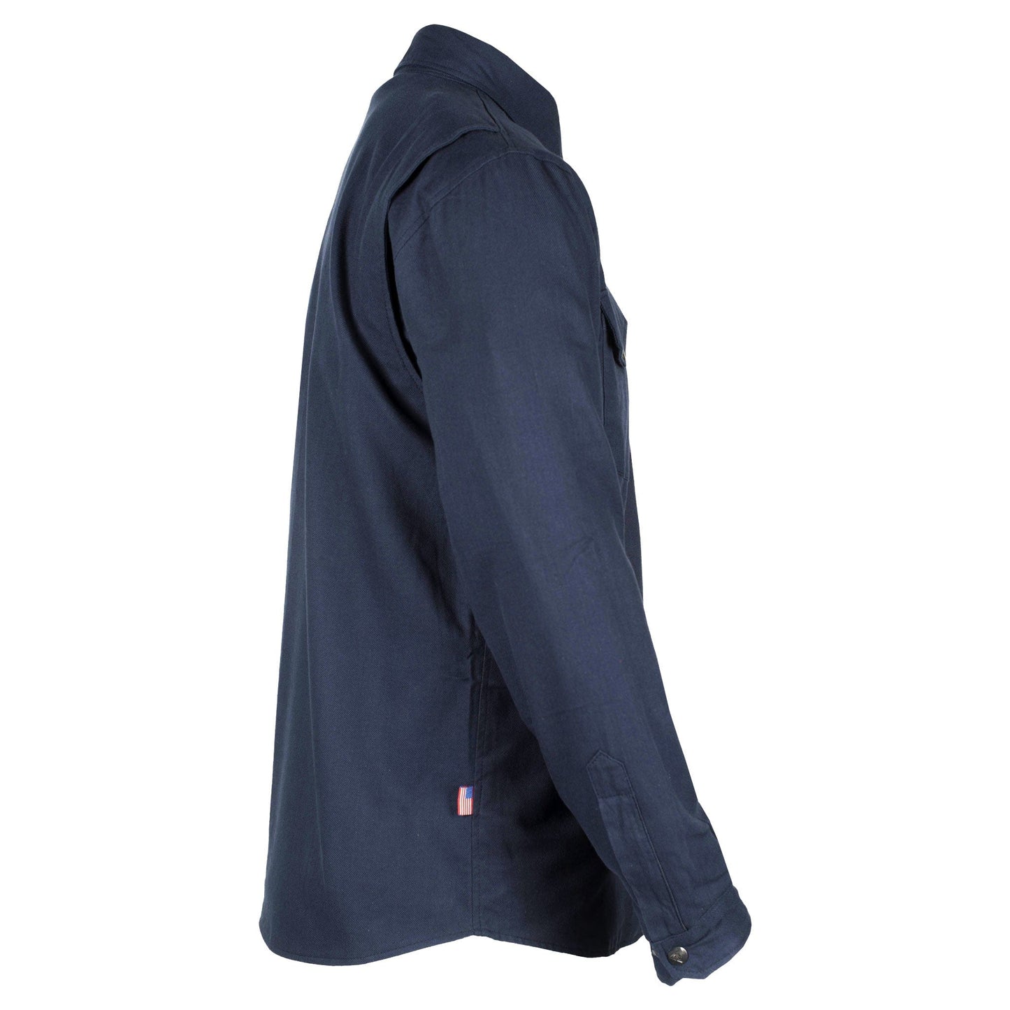 SALE Protective Flannel Shirt - Dark Navy Blue Solid with Pads