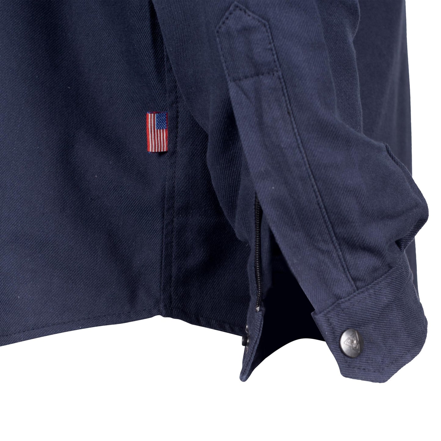 SALE Protective Flannel Shirt - Dark Navy Blue Solid with Pads