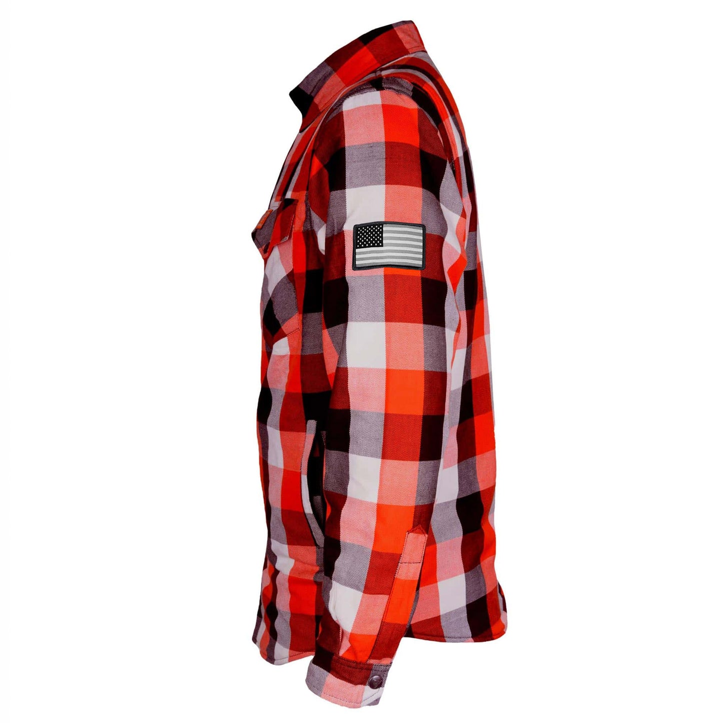 Protective Flannel Shirt - Red Black White Checkered with Pads