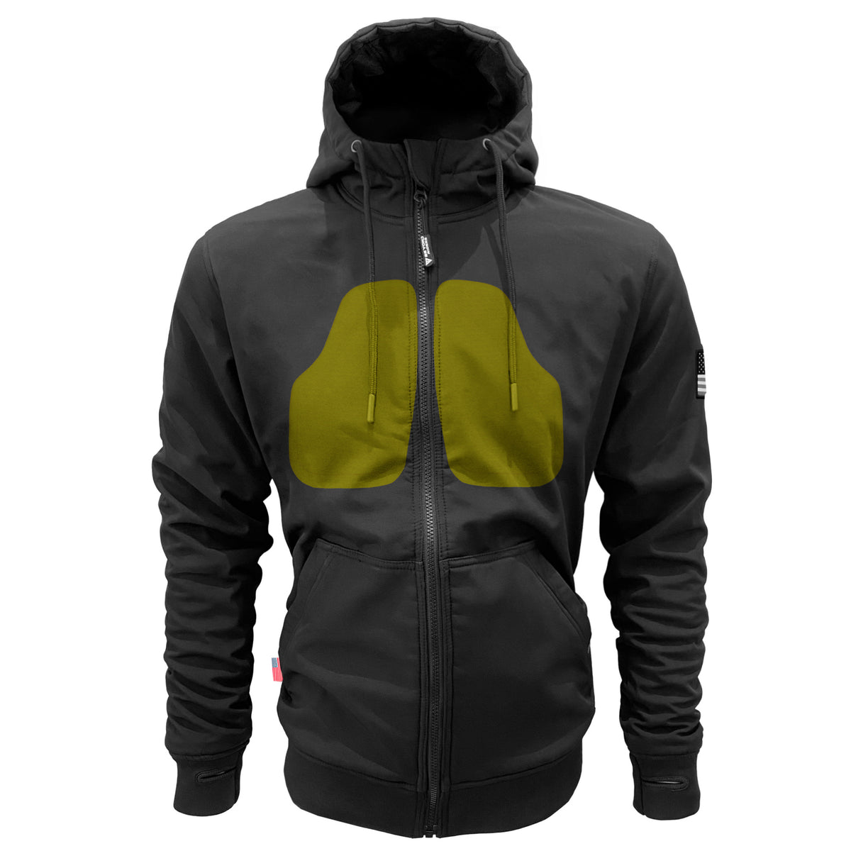 Protective SoftShell Unisex Hoodie Black Matte with Pads