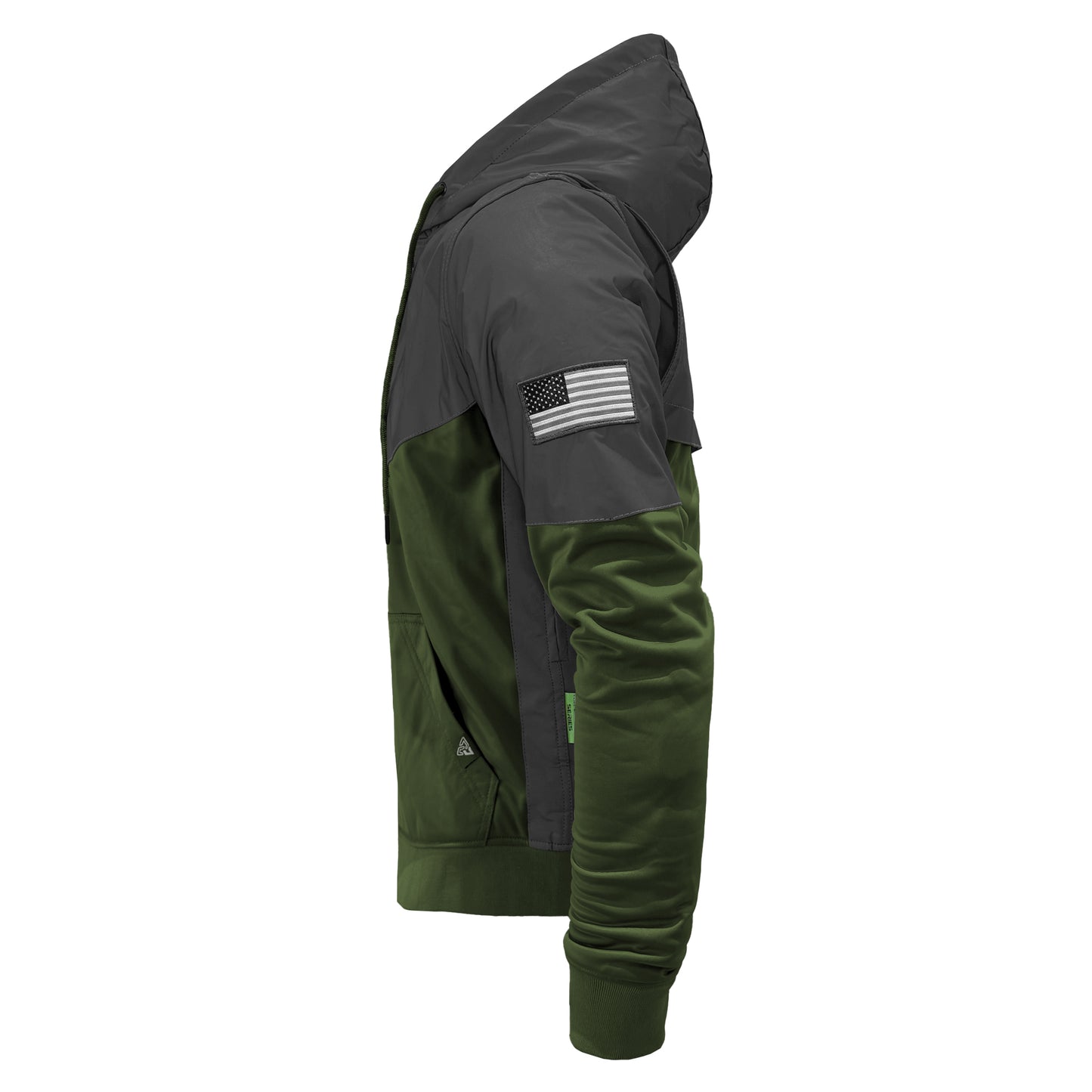 Ultra Reflective Hoodie Army Green Nebula with Pads