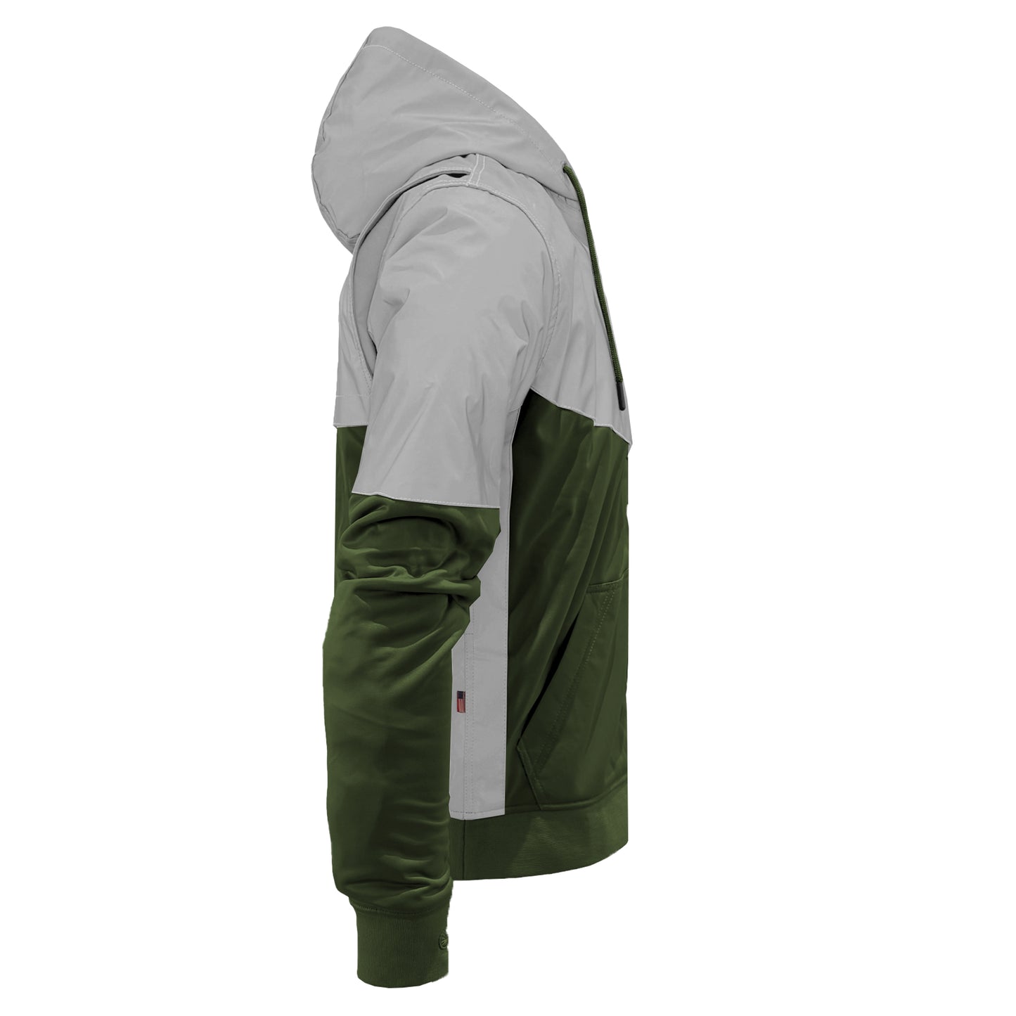 Ultra Reflective Hoodie Army Green Eclipse with Pads