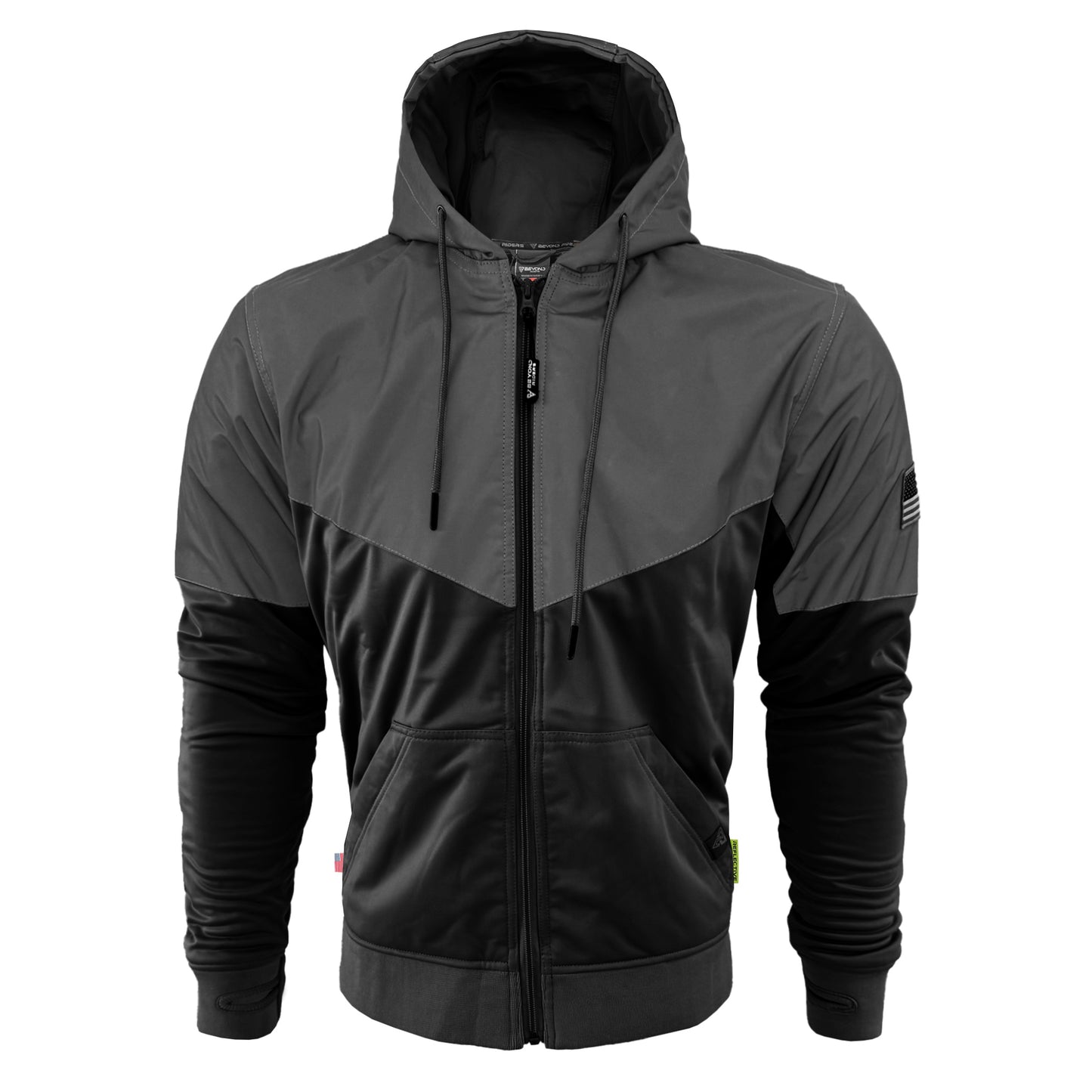 Ultra Reflective Hoodie "Nightfall Nebula" - Black and Black with Pads