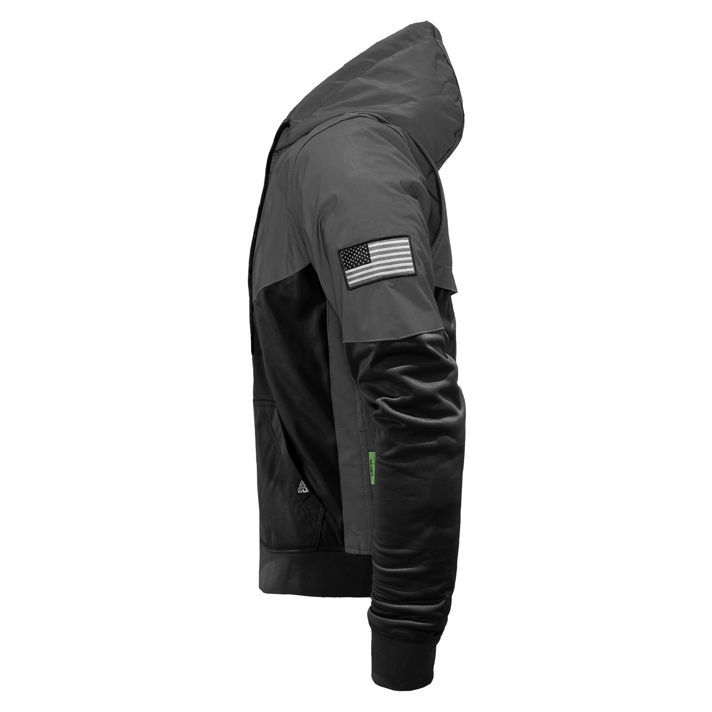 Ultra Reflective Hoodie "Nightfall Nebula" - Black and Black with Pads