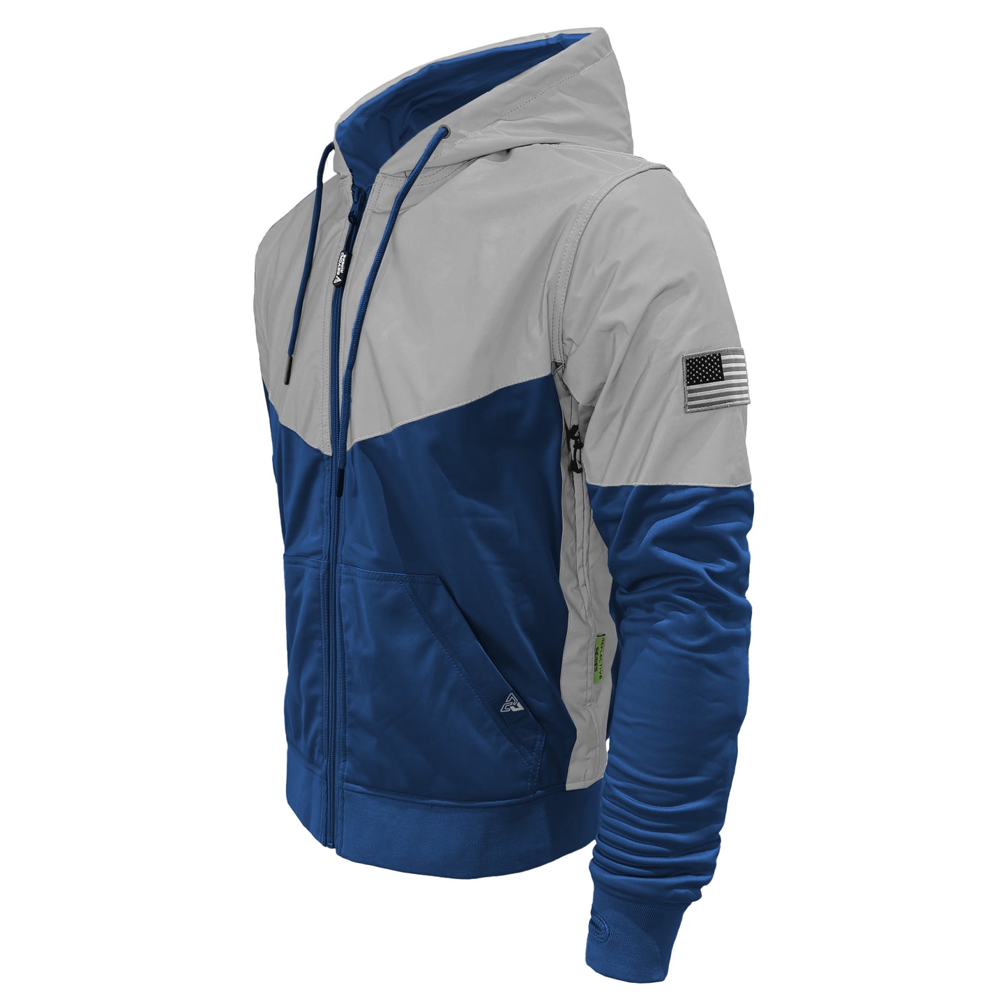 Ultra Reflective Hoodie Blue Eclipse with Pads
