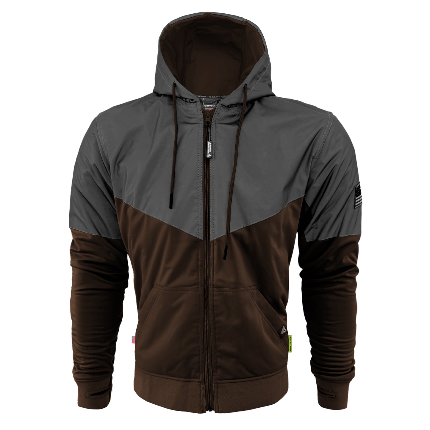 Ultra Reflective Hoodie Brown Nebula with Pads