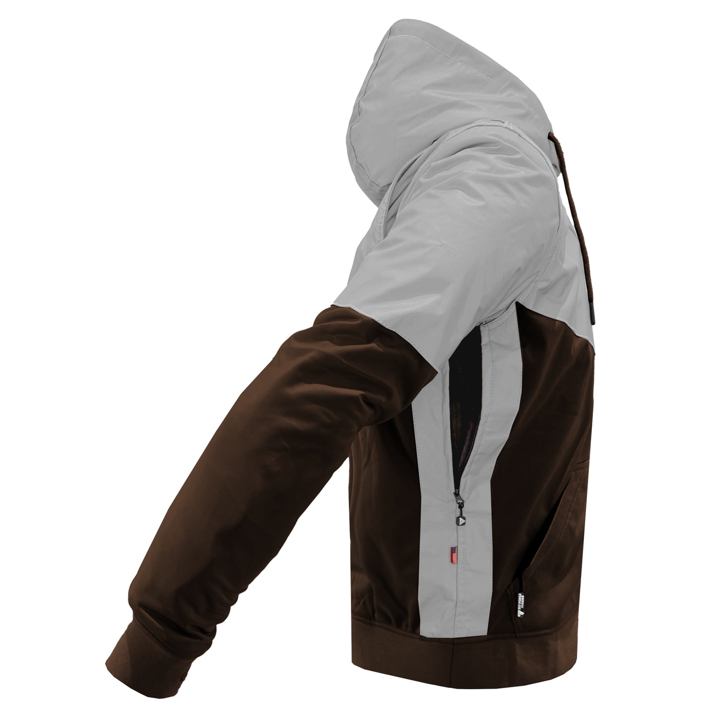 Ultra Reflective Hoodie Brown Eclipse with Pads