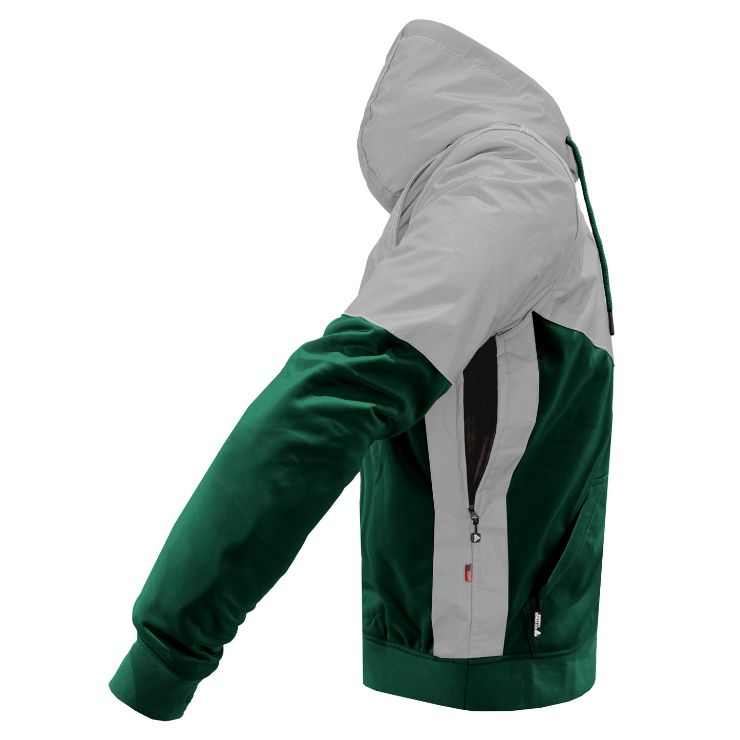 Ultra Reflective Hoodie Dark Green Eclipse with Pads