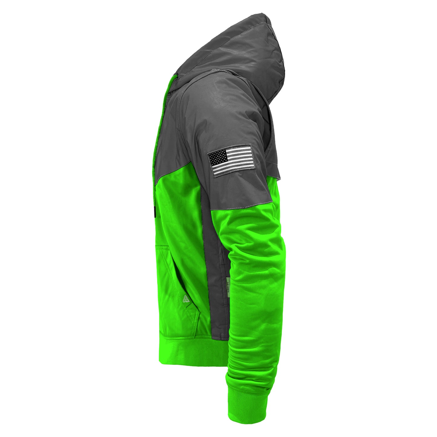 Ultra Reflective Hoodie Green Nebula with Pads