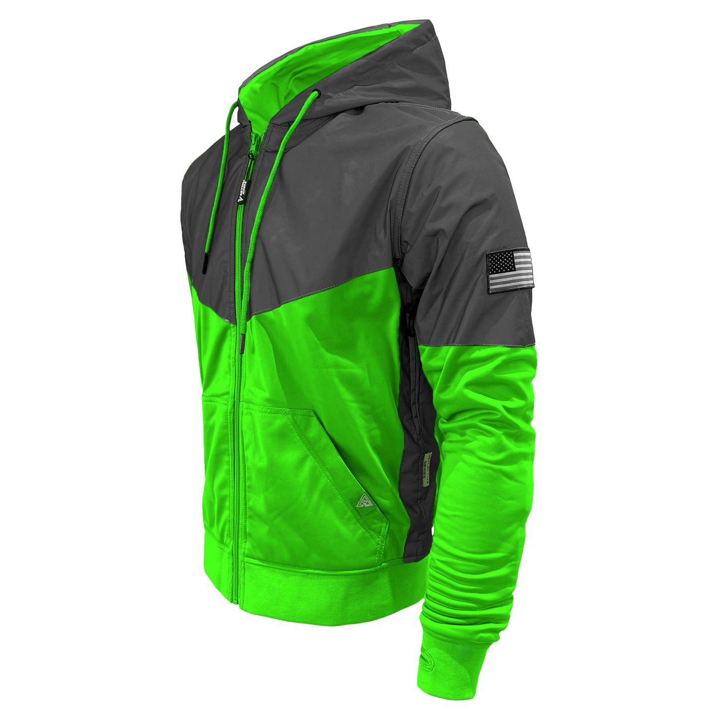 Ultra Reflective Hoodie Green Nebula with Pads