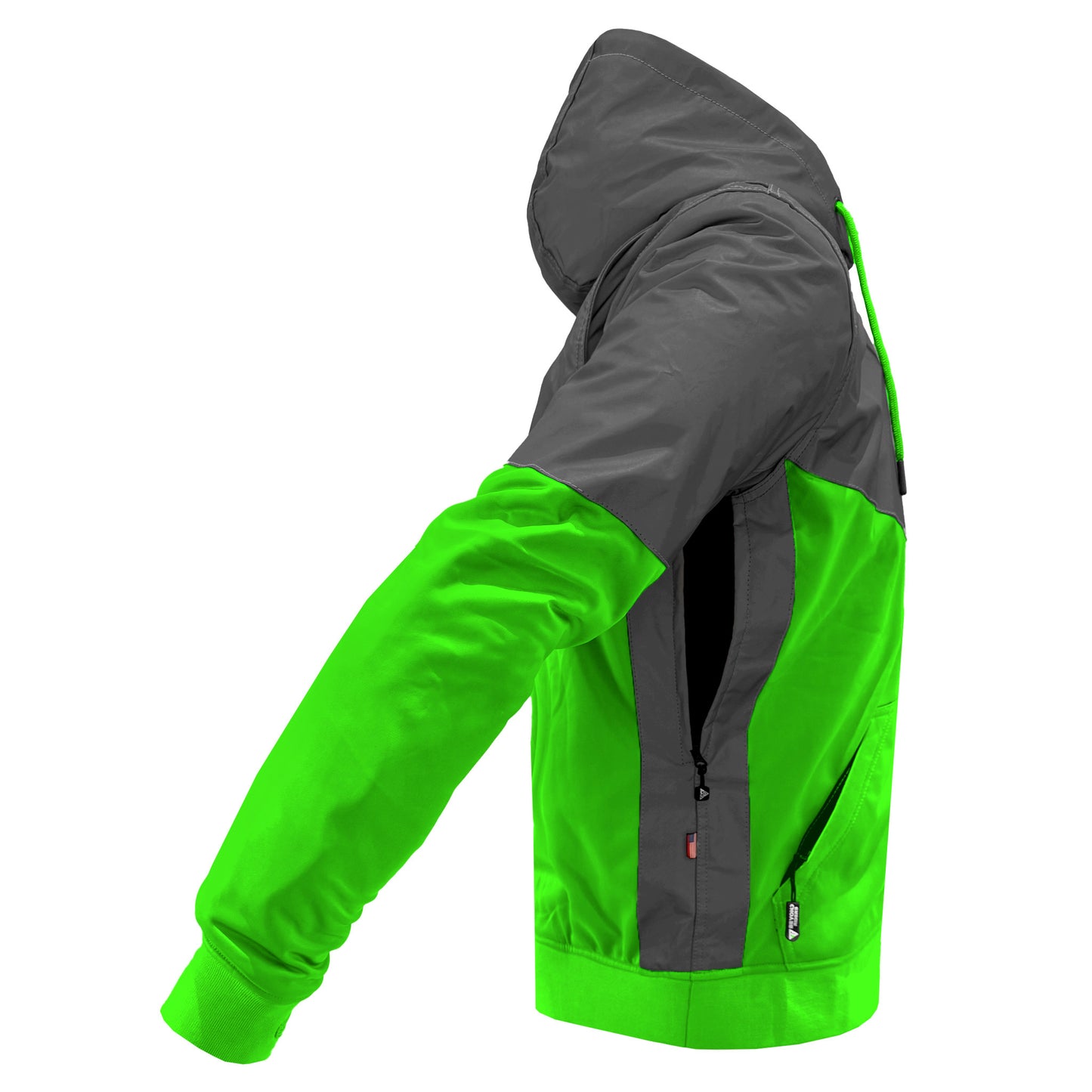 Ultra Reflective Hoodie Green Nebula with Pads