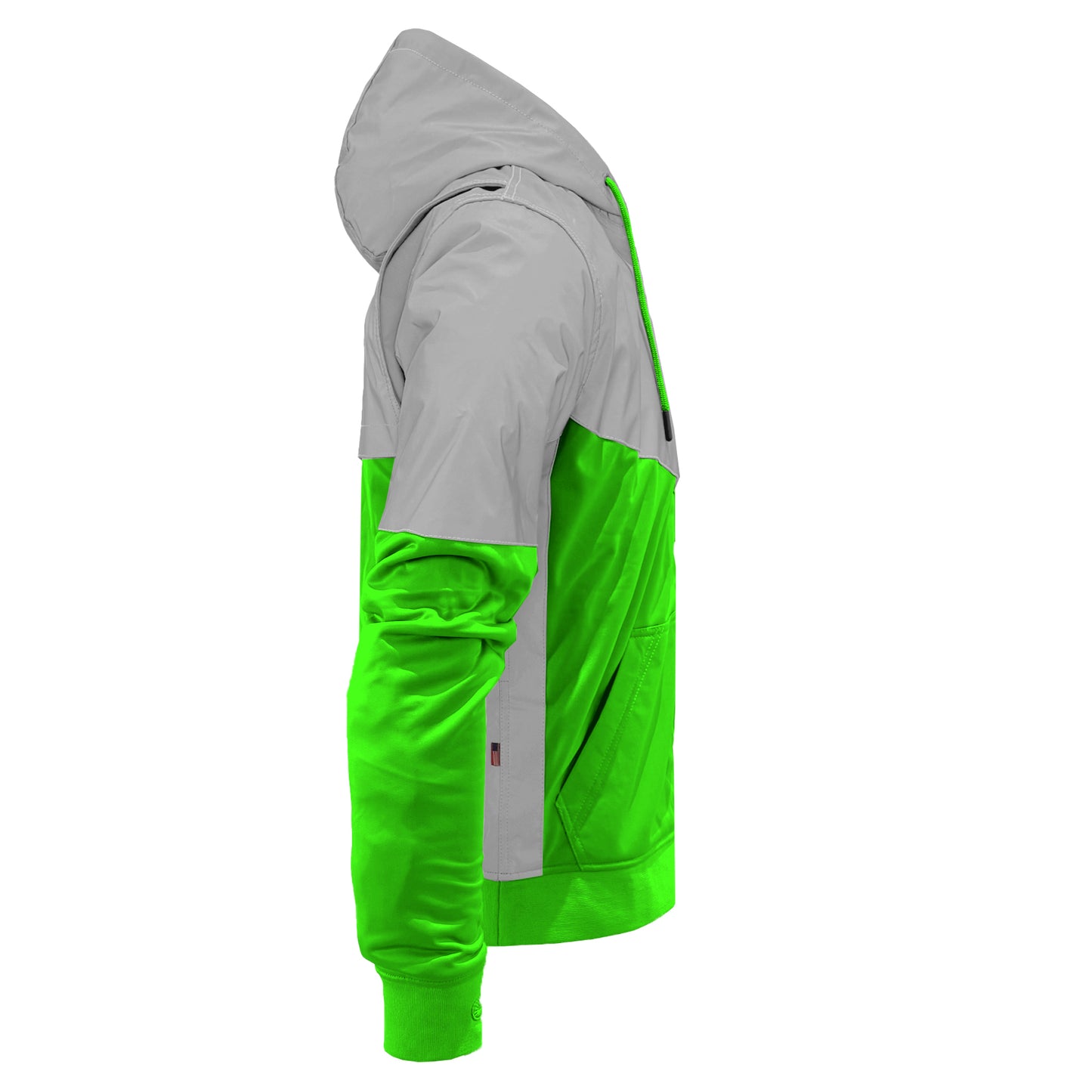 Ultra Reflective Hoodie Green Eclipse with Pads
