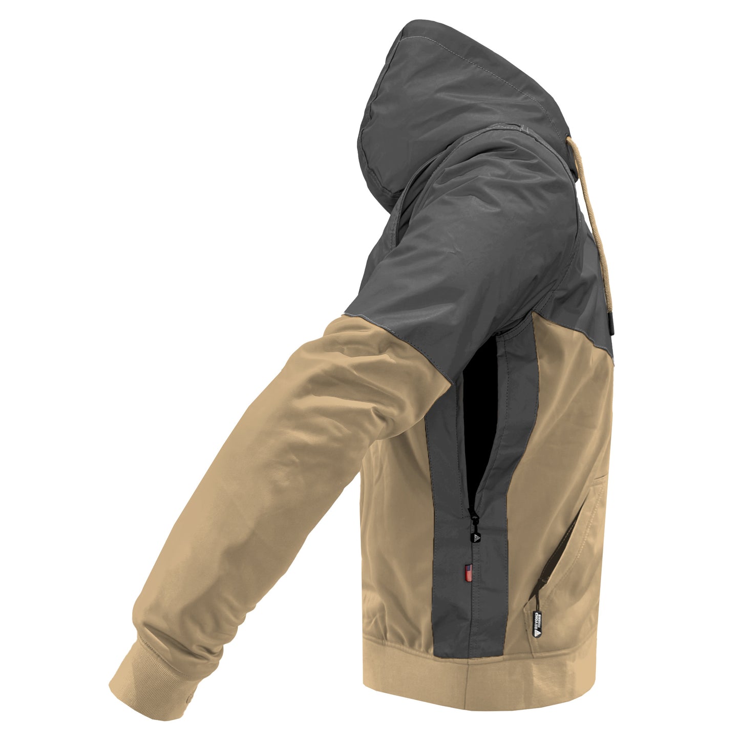 Ultra Reflective Hoodie Khaki Nebula with Pads