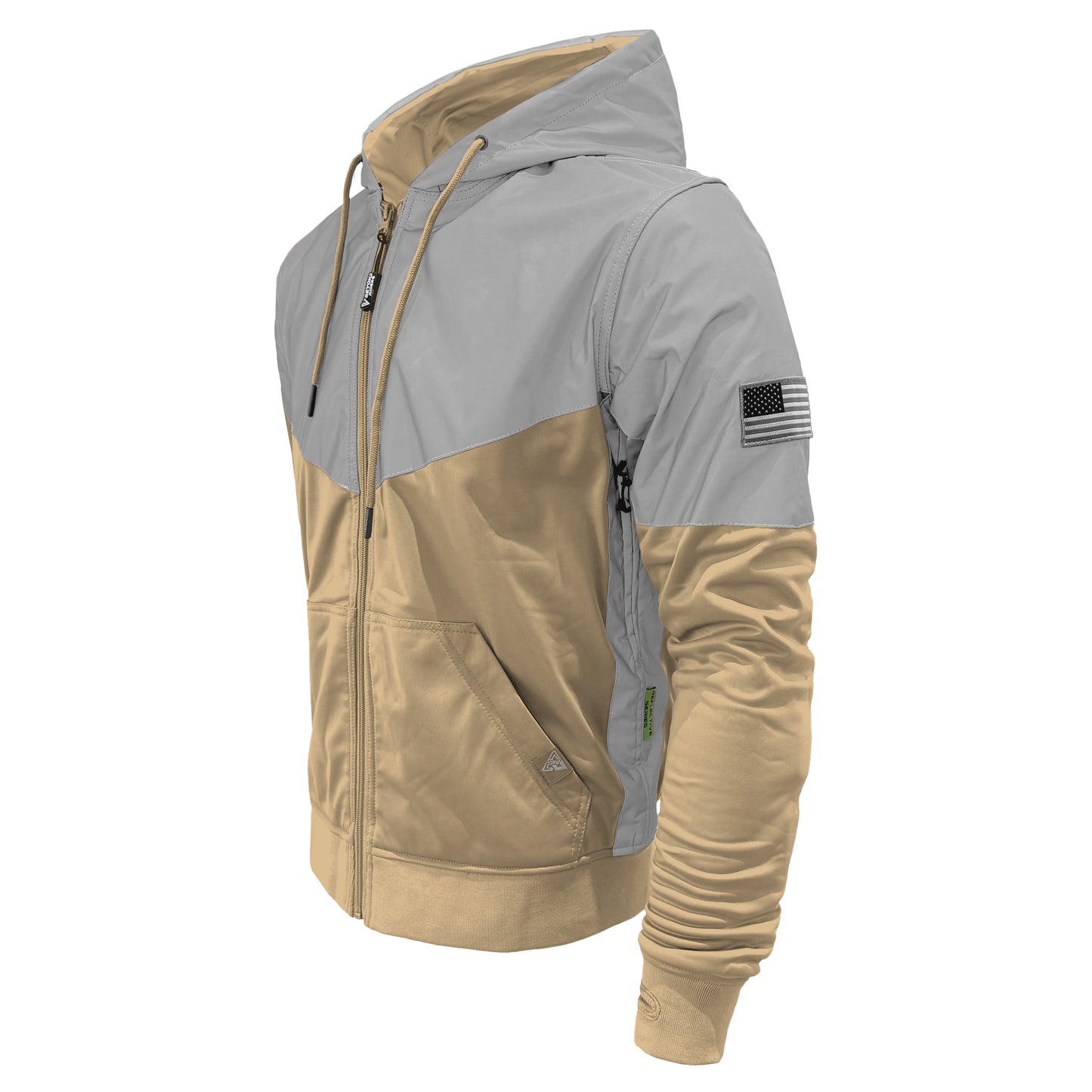 Ultra Reflective Hoodie Khaki Eclipse with Pads