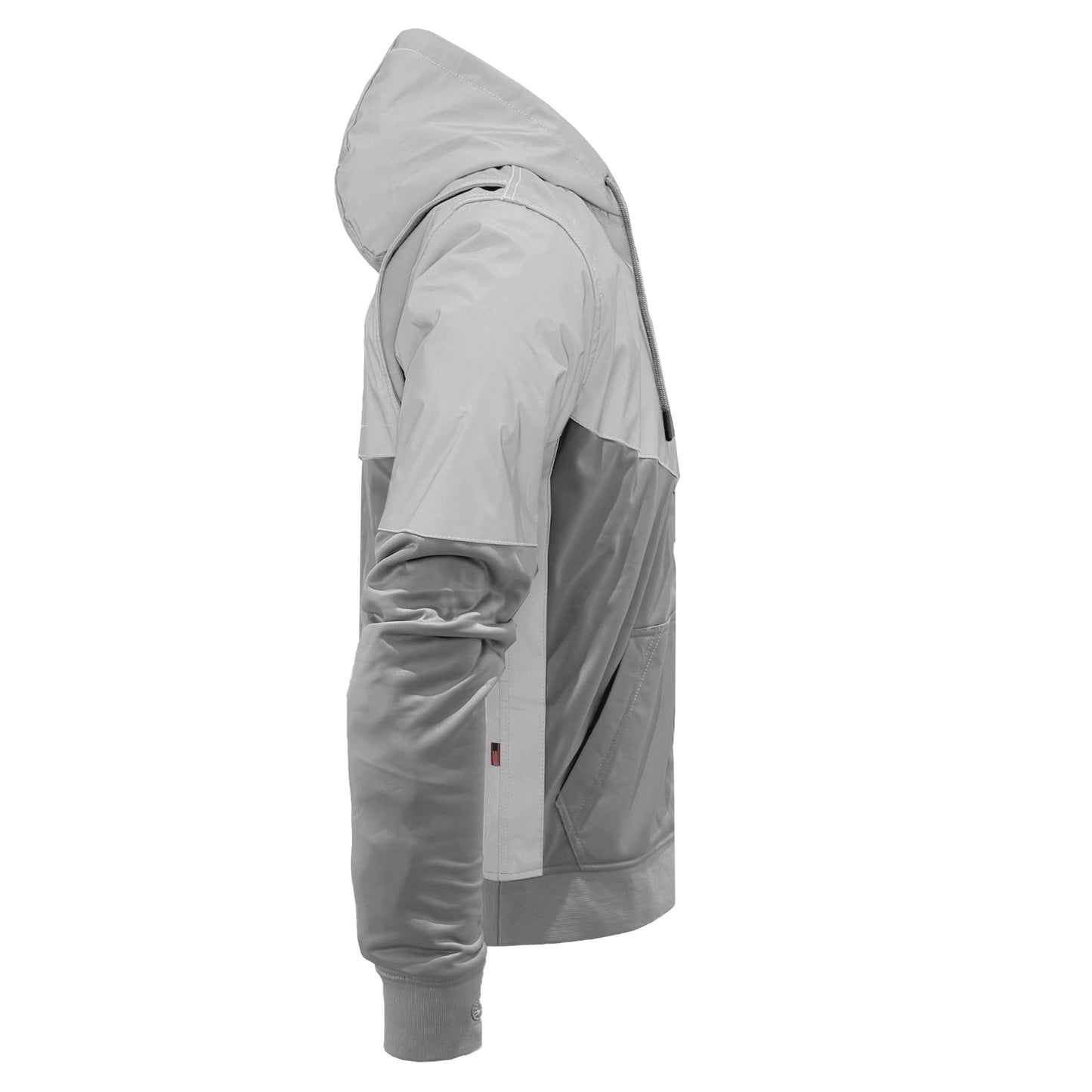 Ultra Reflective Hoodie "Twilight Titanium" - Light Gray and Silver with Pads