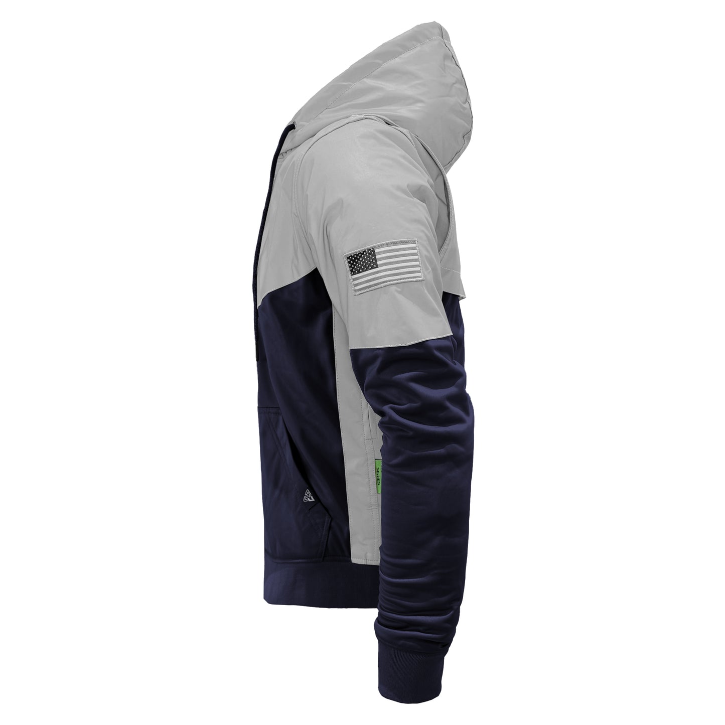 Ultra Reflective Hoodie Navy Blue Eclipse with Pads