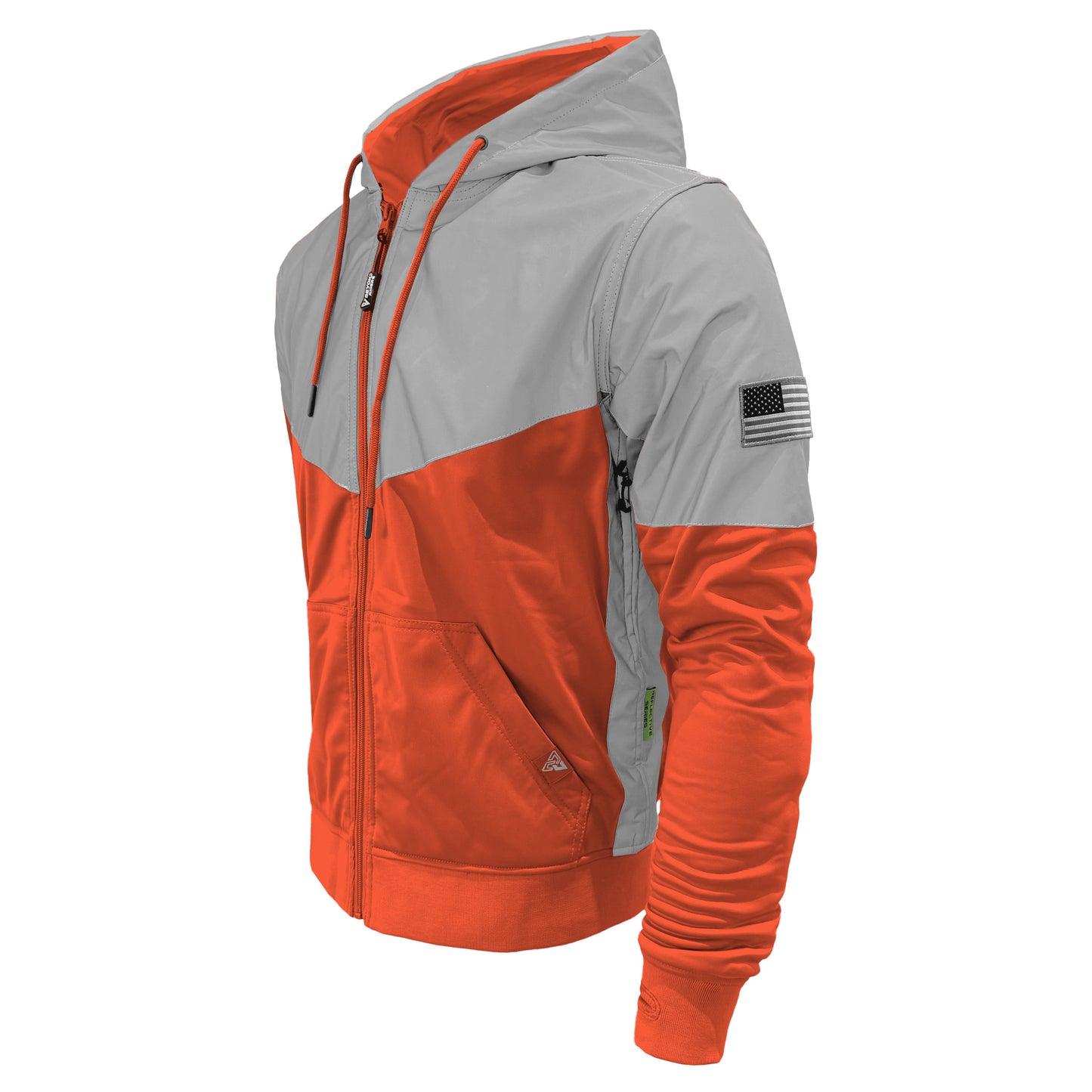 Ultra Reflective Hoodie Orange Eclipse with Pads