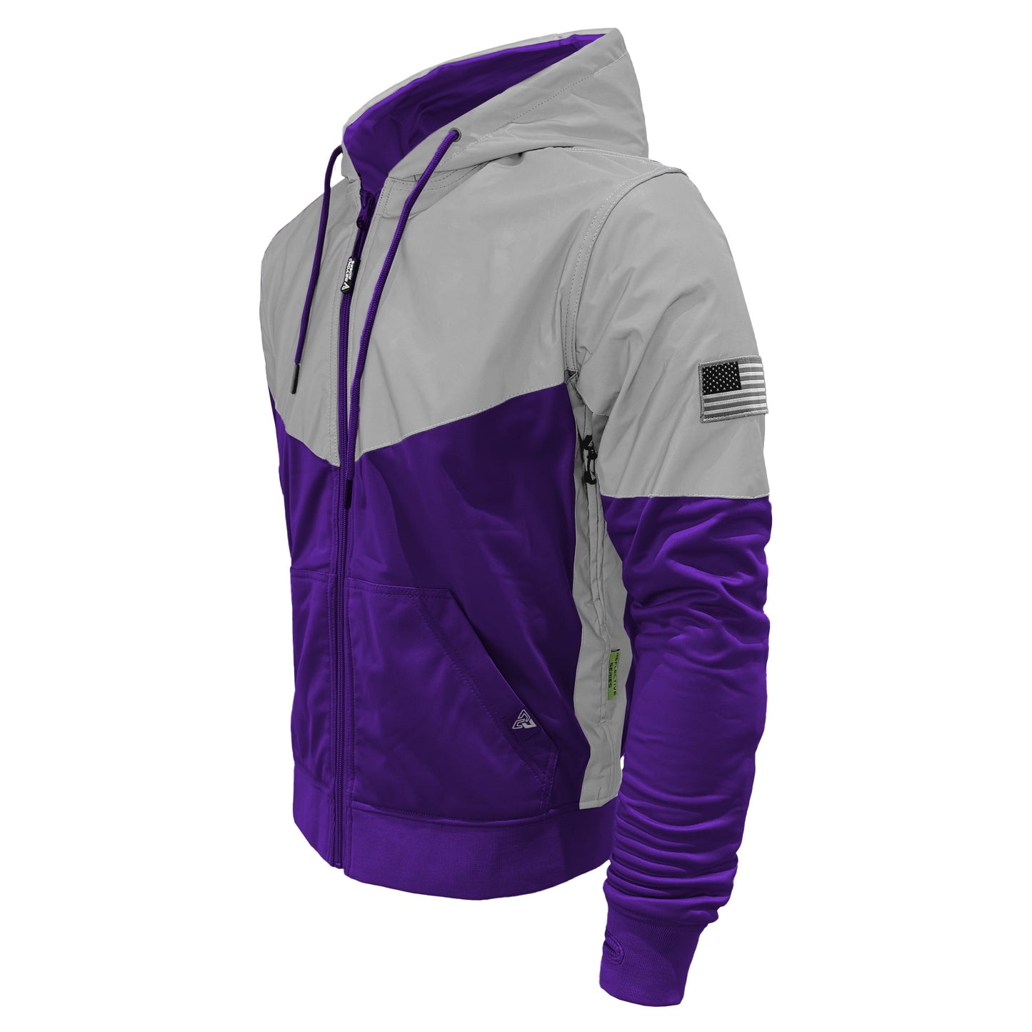 Ultra Reflective Hoodie Purple Eclipse with Pads