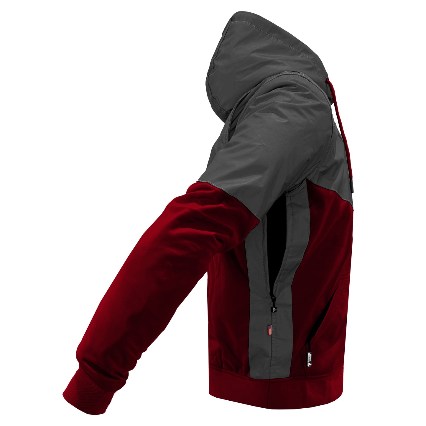 Ultra Reflective Hoodie Red Maroon Nebula with Pads