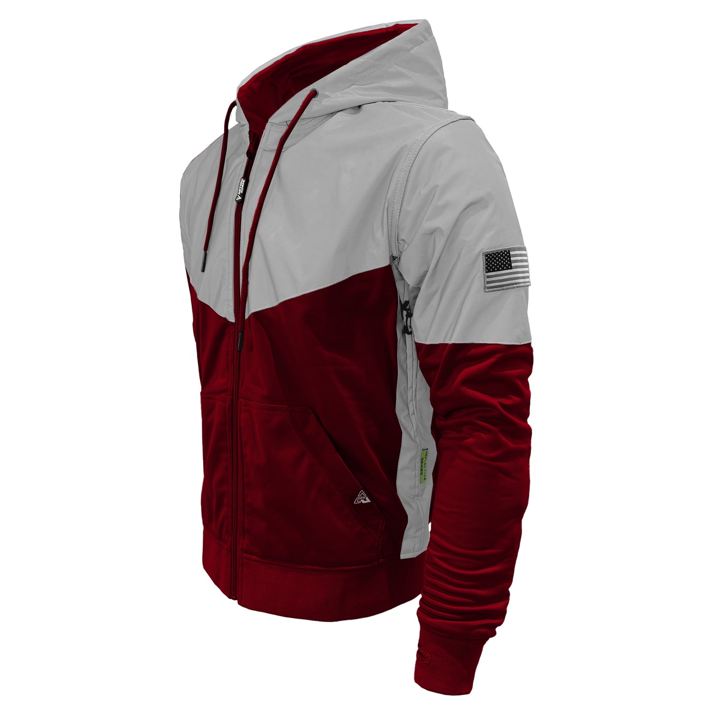 Ultra Reflective Hoodie Red Maroon Eclipse with Pads